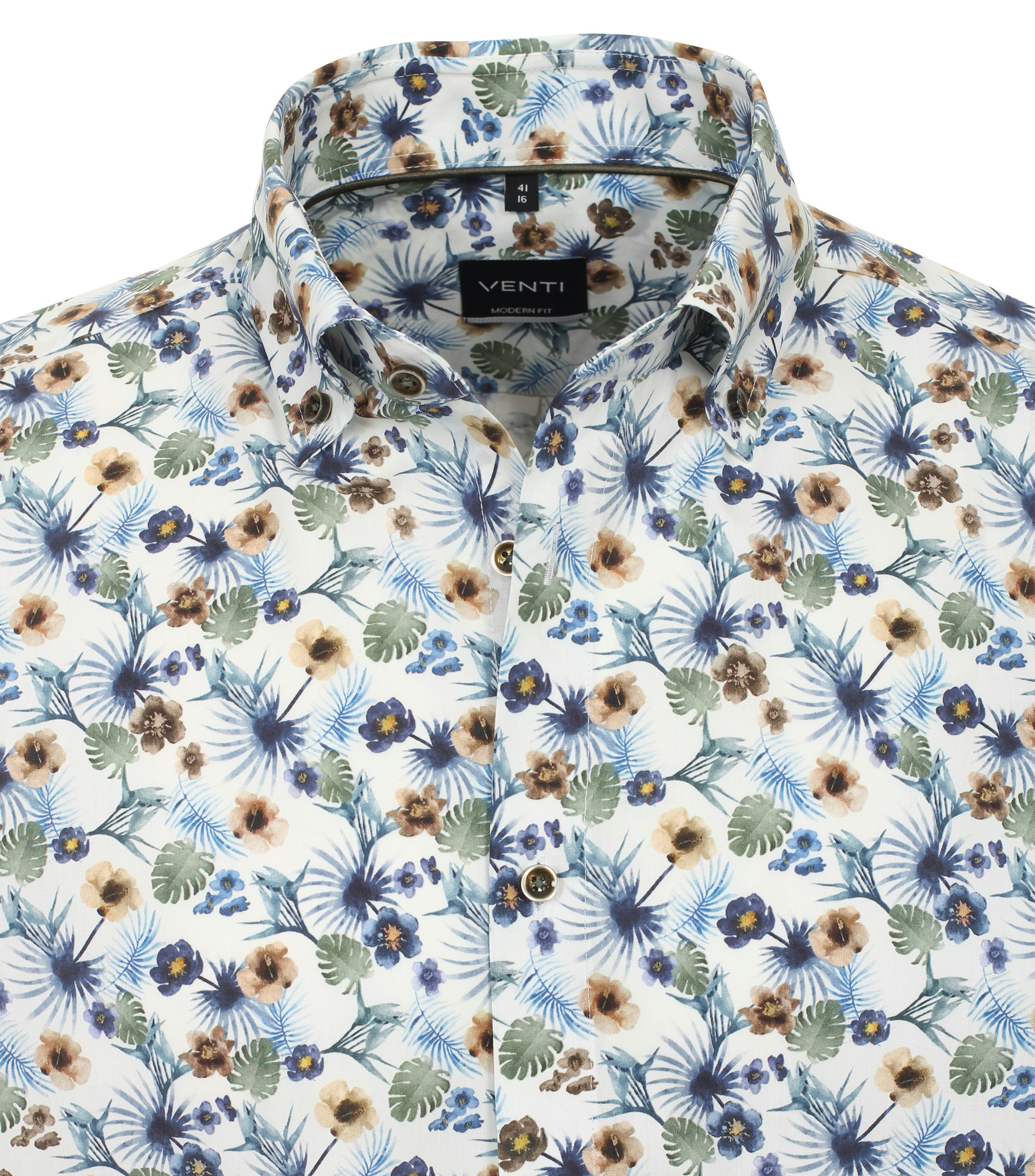 Ein Businesshemd im Print Muster in der Farbe dunkles Mittelblau