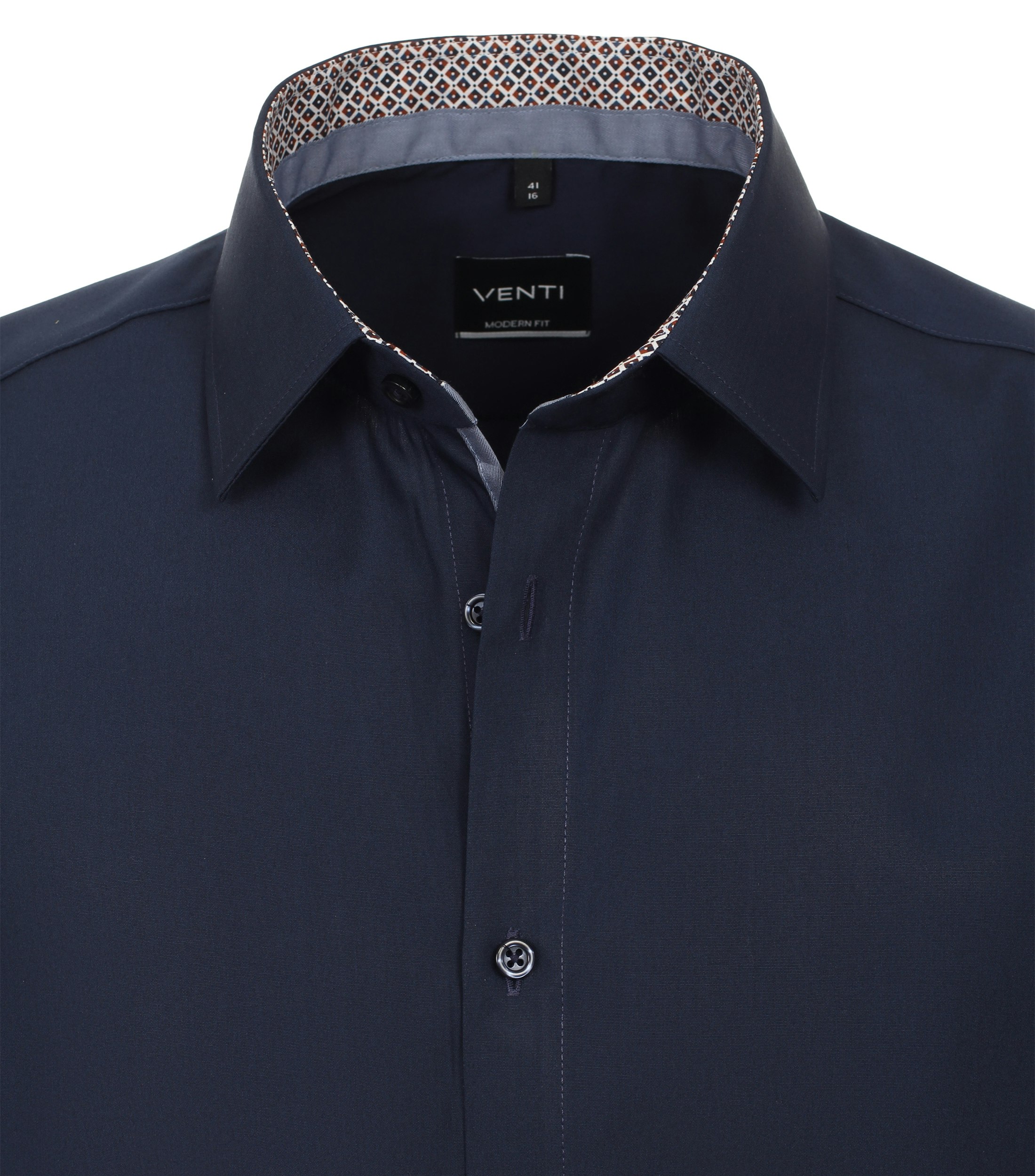 Ein Businesshemd im uni Muster in der Farbe Dunkelblau