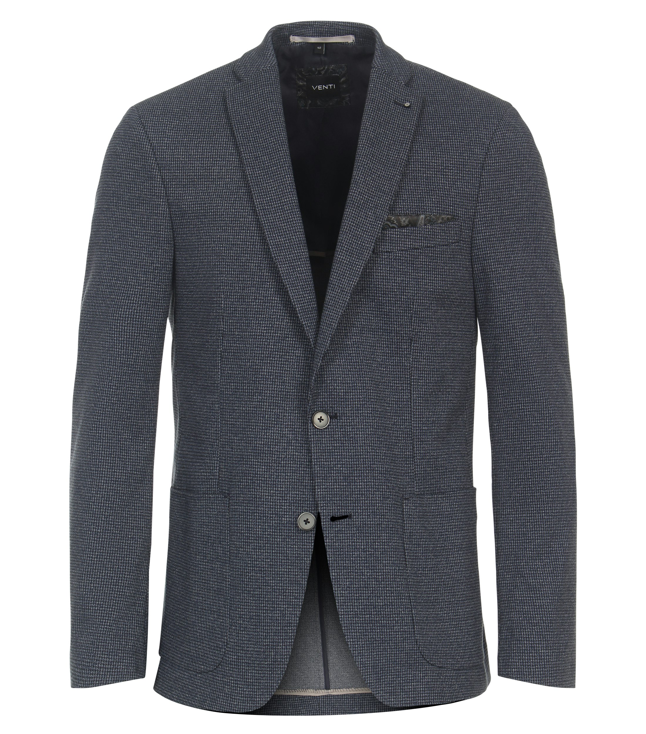 Ein Sakko im uni Muster in der Farbe graues Dunkelblau