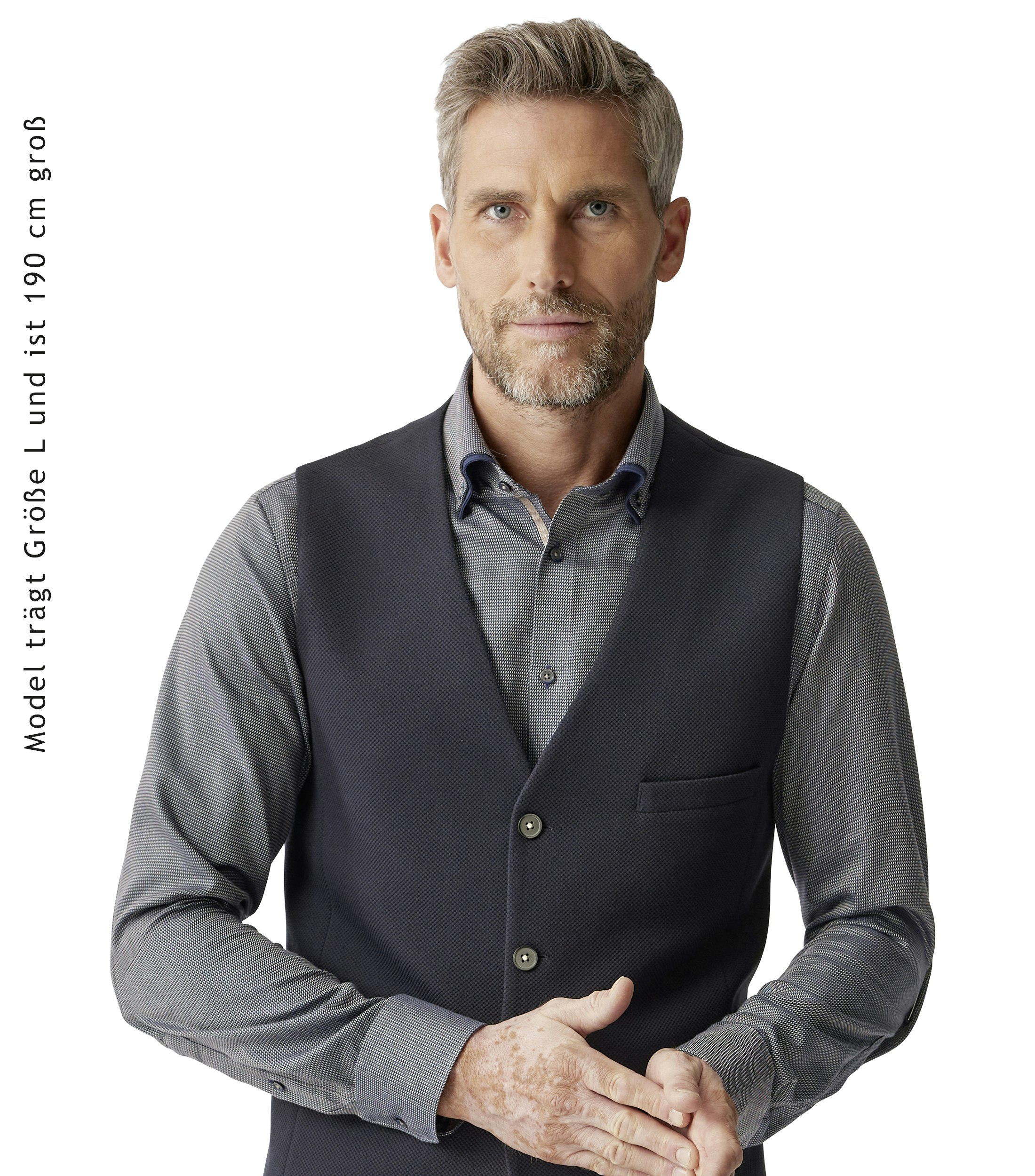 Ein Weste im uni Muster in der Farbe Dunkelblau