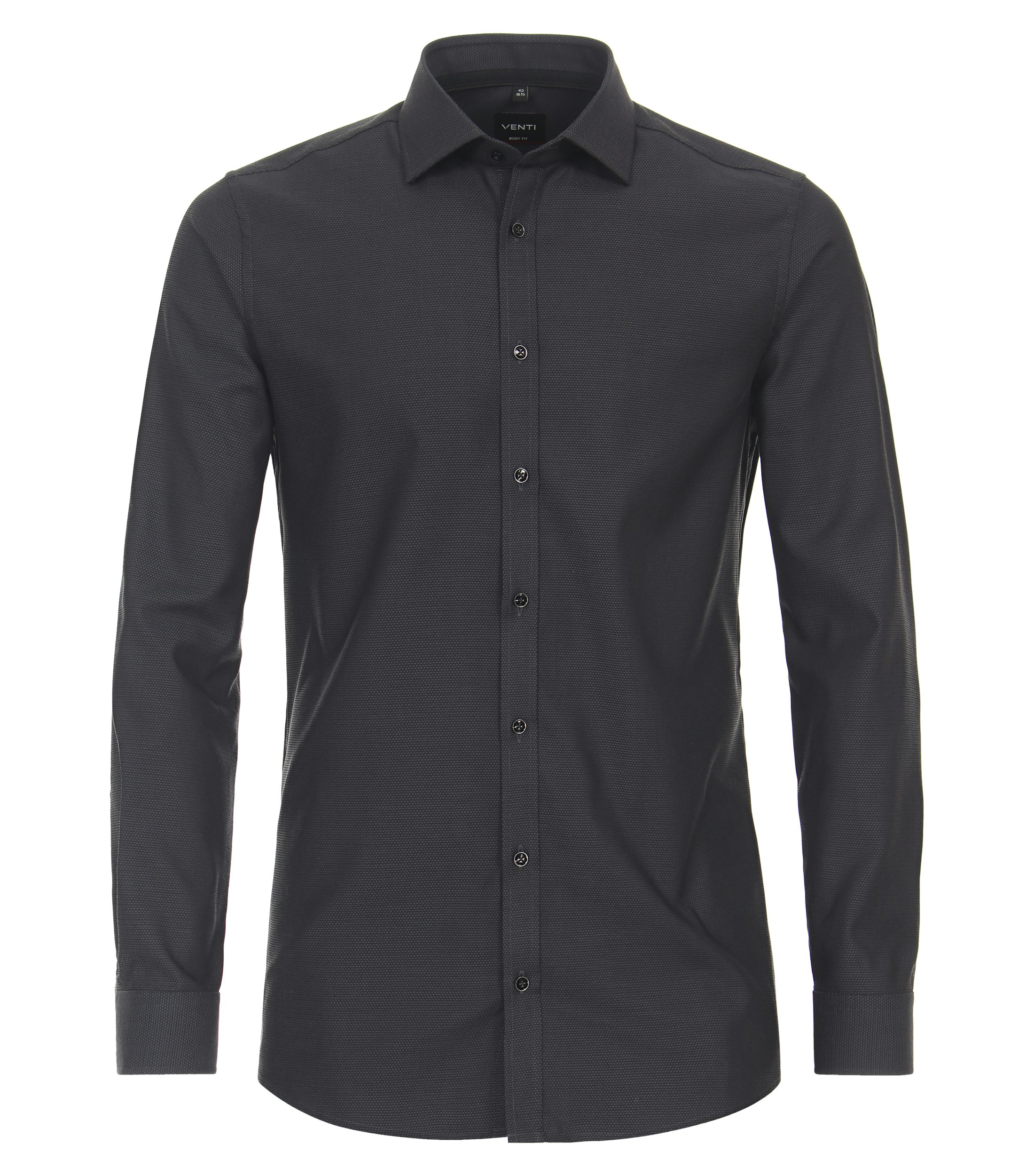 Ein Businesshemd im uni Muster in der Farbe Dunkelgrau