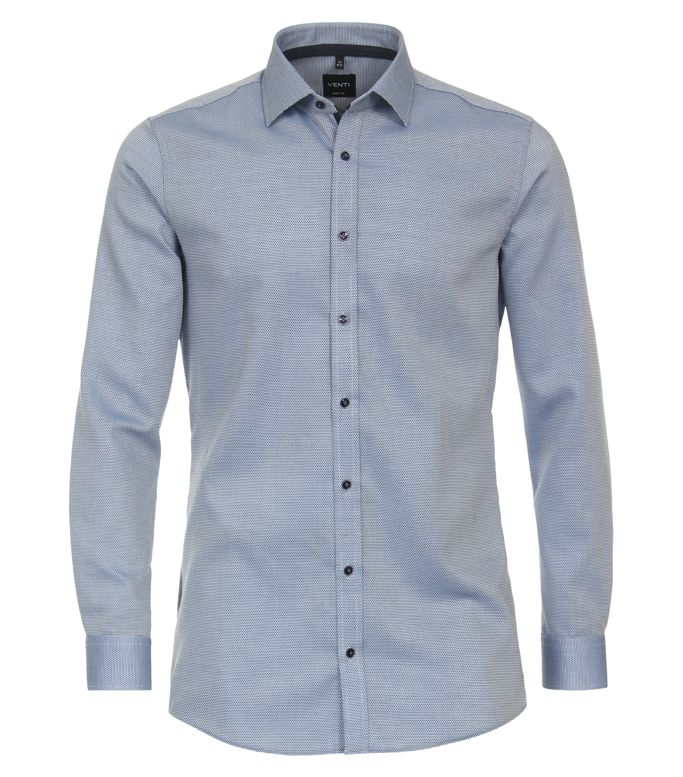 Ein Businesshemd im uni Muster in der Farbe graues Mittelblau