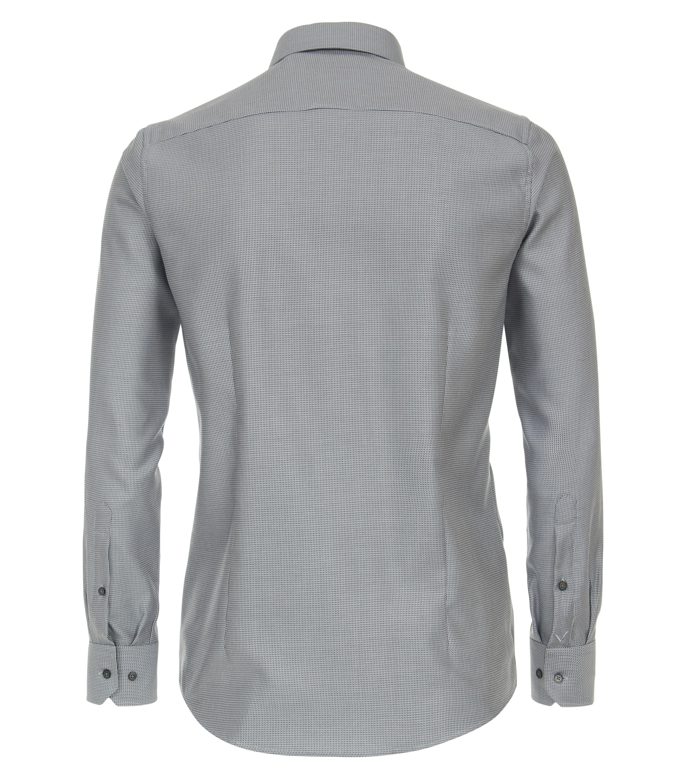 Das Model trägt ein Businesshemd im uni Muster in der Farbe Hellbraun