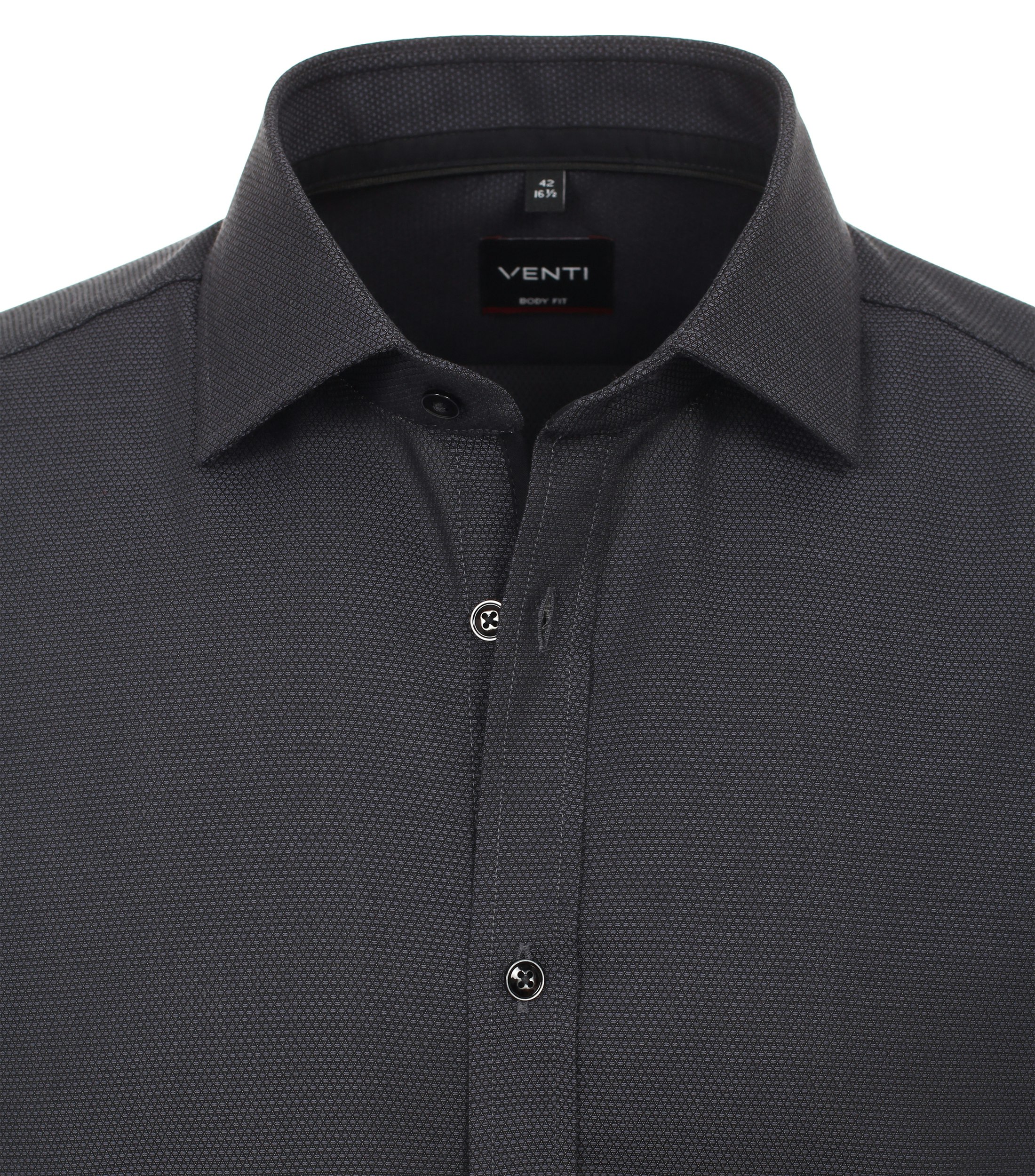 Ein Businesshemd im uni Muster in der Farbe Dunkelgrau