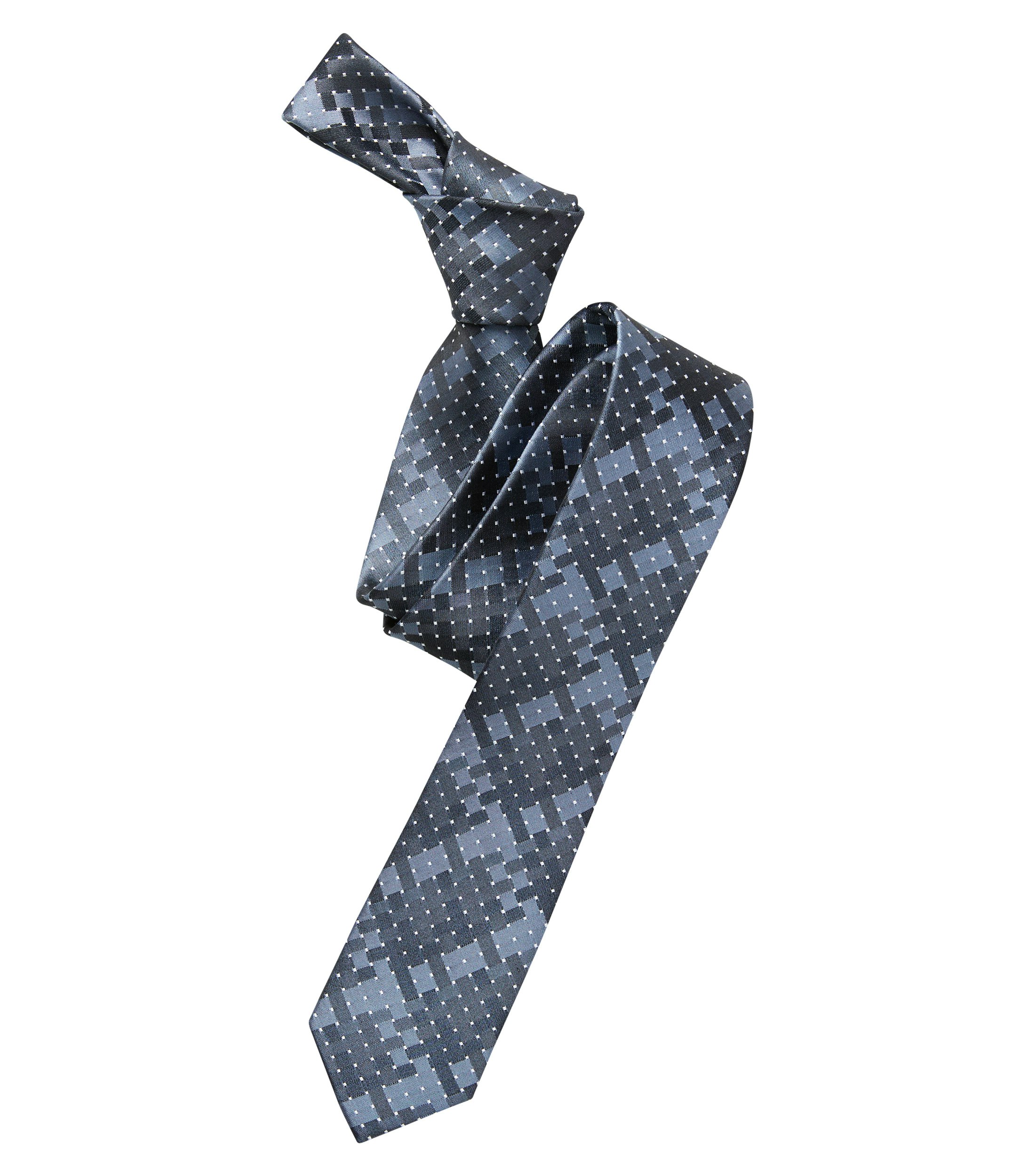 Eine Krawatte im gestreift Muster in der Farbe graues Dunkelblau