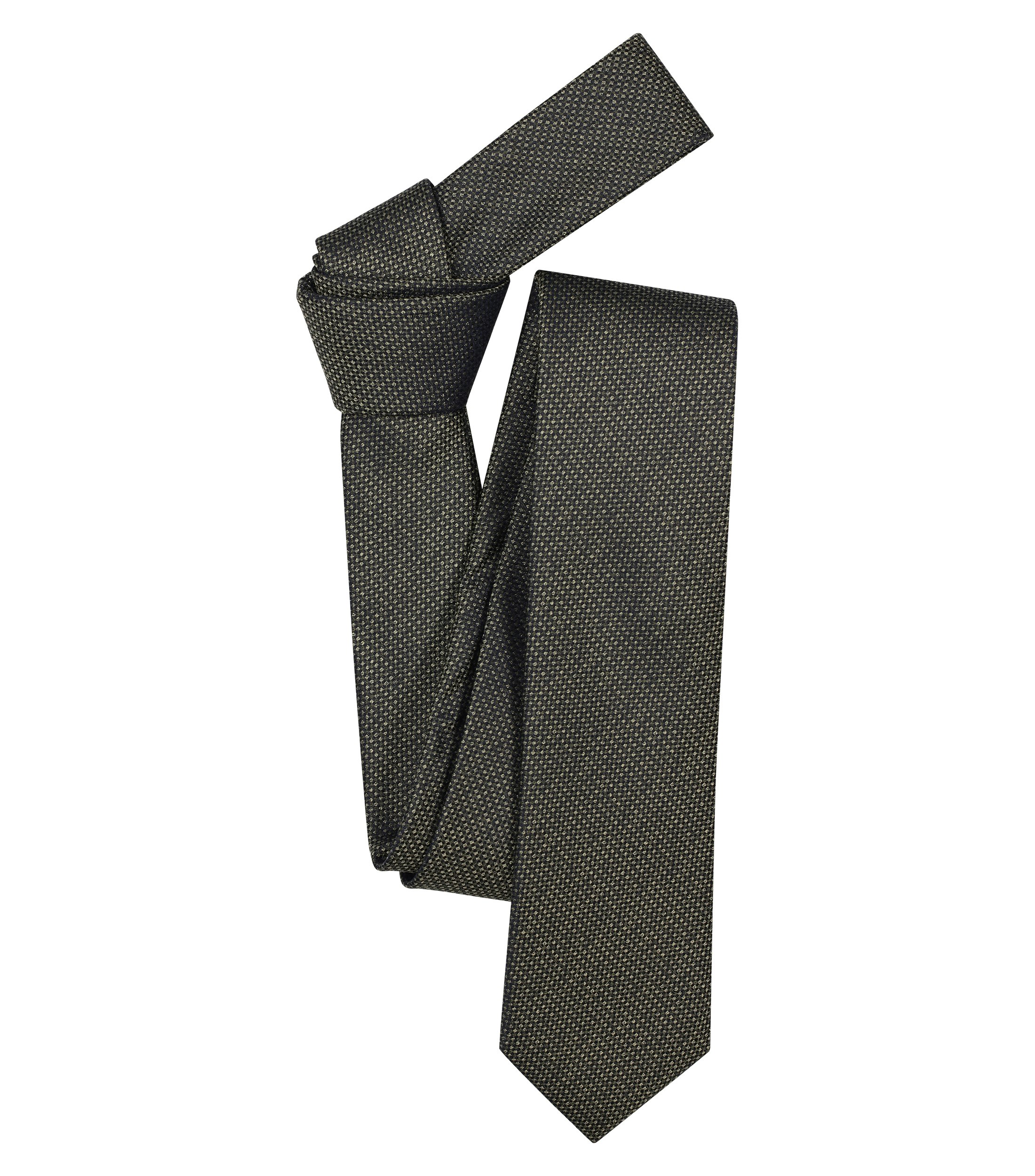 Ein Krawatte im uni Muster in der Farbe Dunkelgrün
