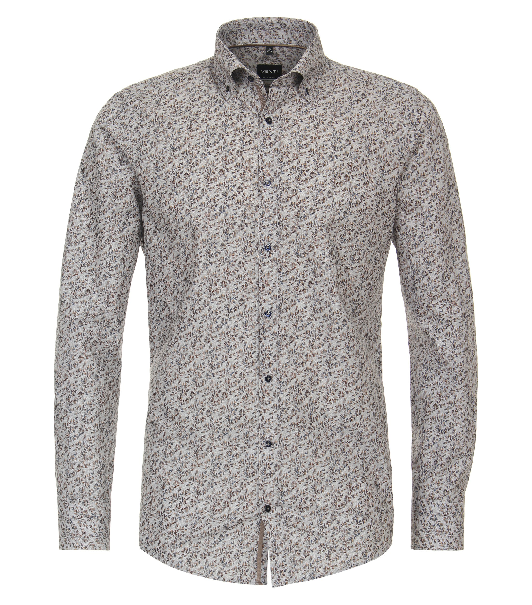 Ein Businesshemd im Print Muster in der Farbe Hellbraun