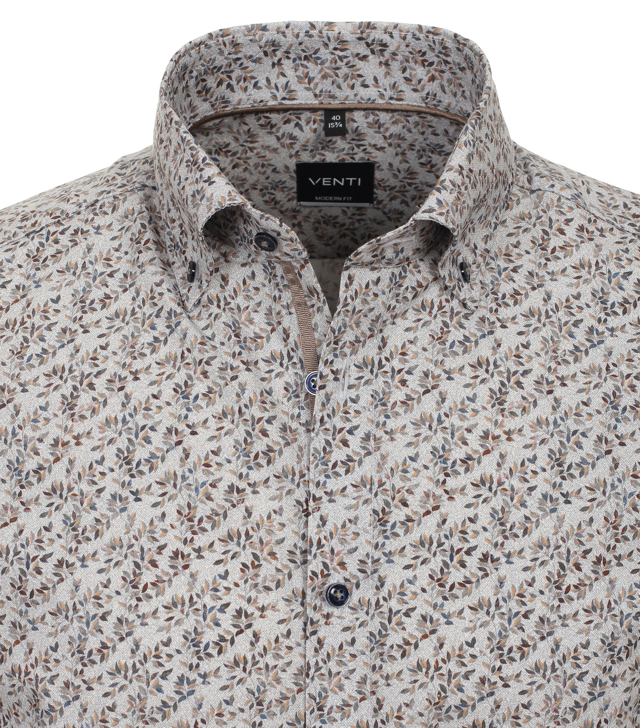 Ein Businesshemd im Print Muster in der Farbe Hellbraun