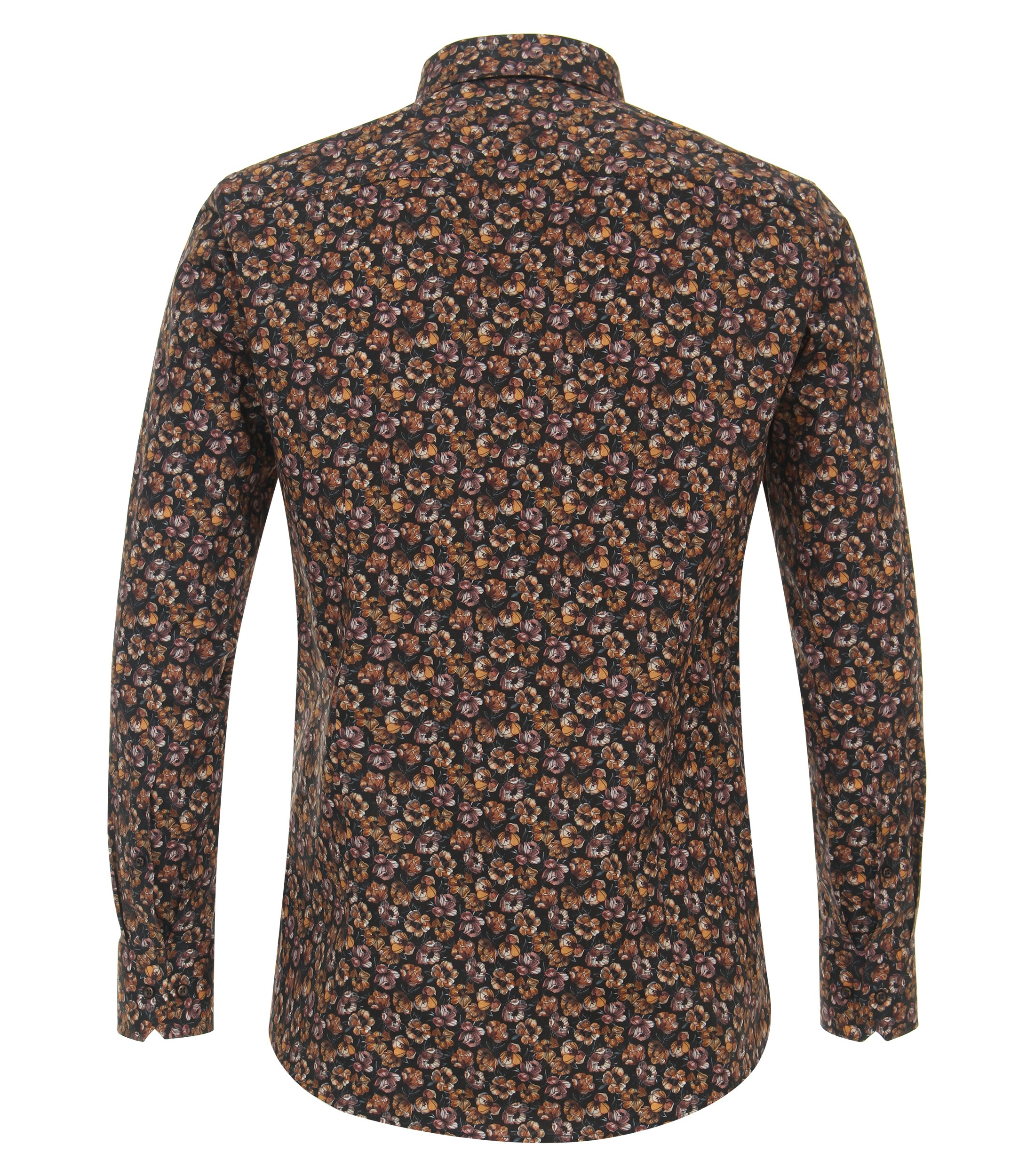 Ein Businesshemd im Print Muster in der Farbe Dunkelorange