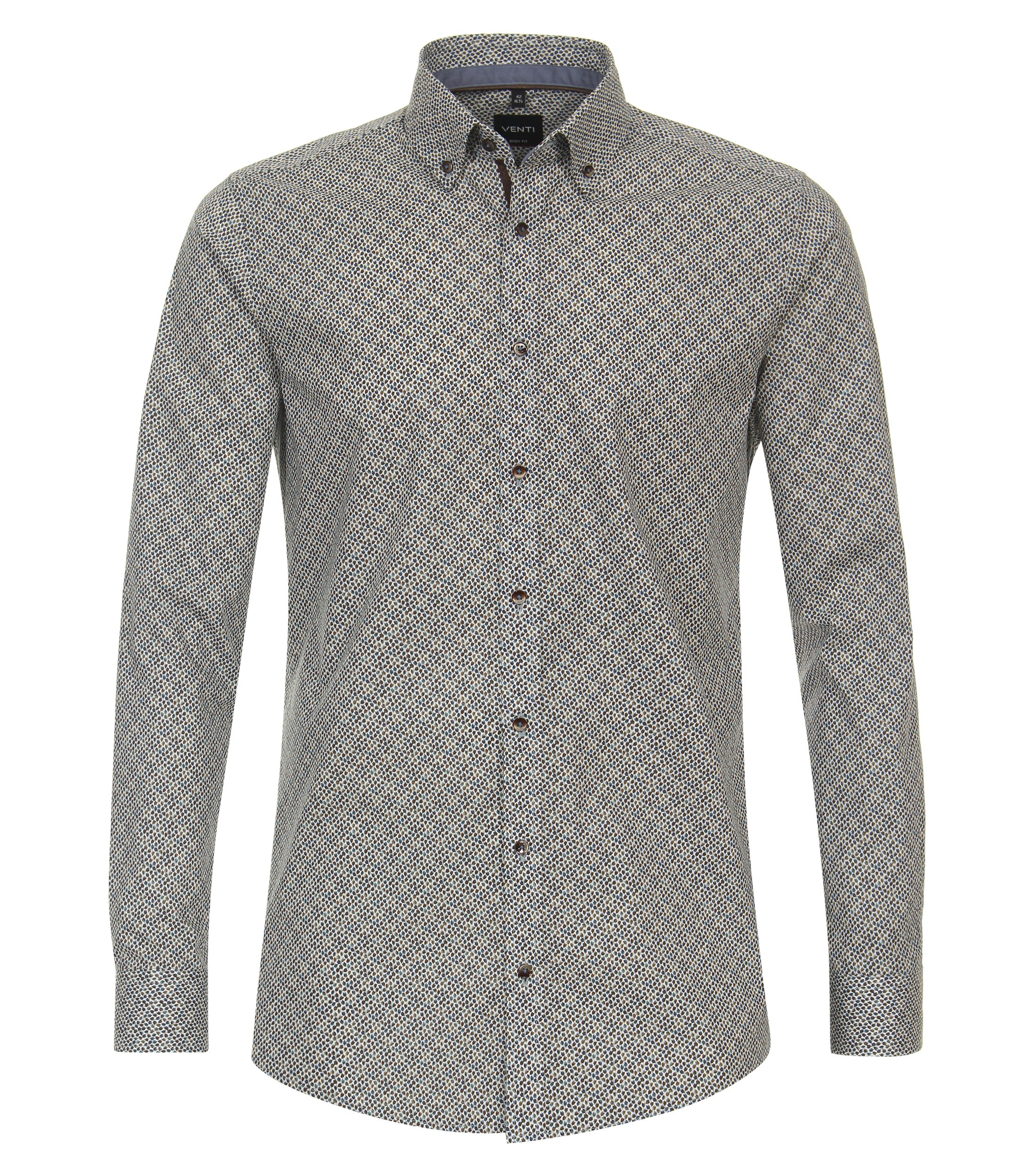 Ein Businesshemd im Print Muster in der Farbe Hellbraun