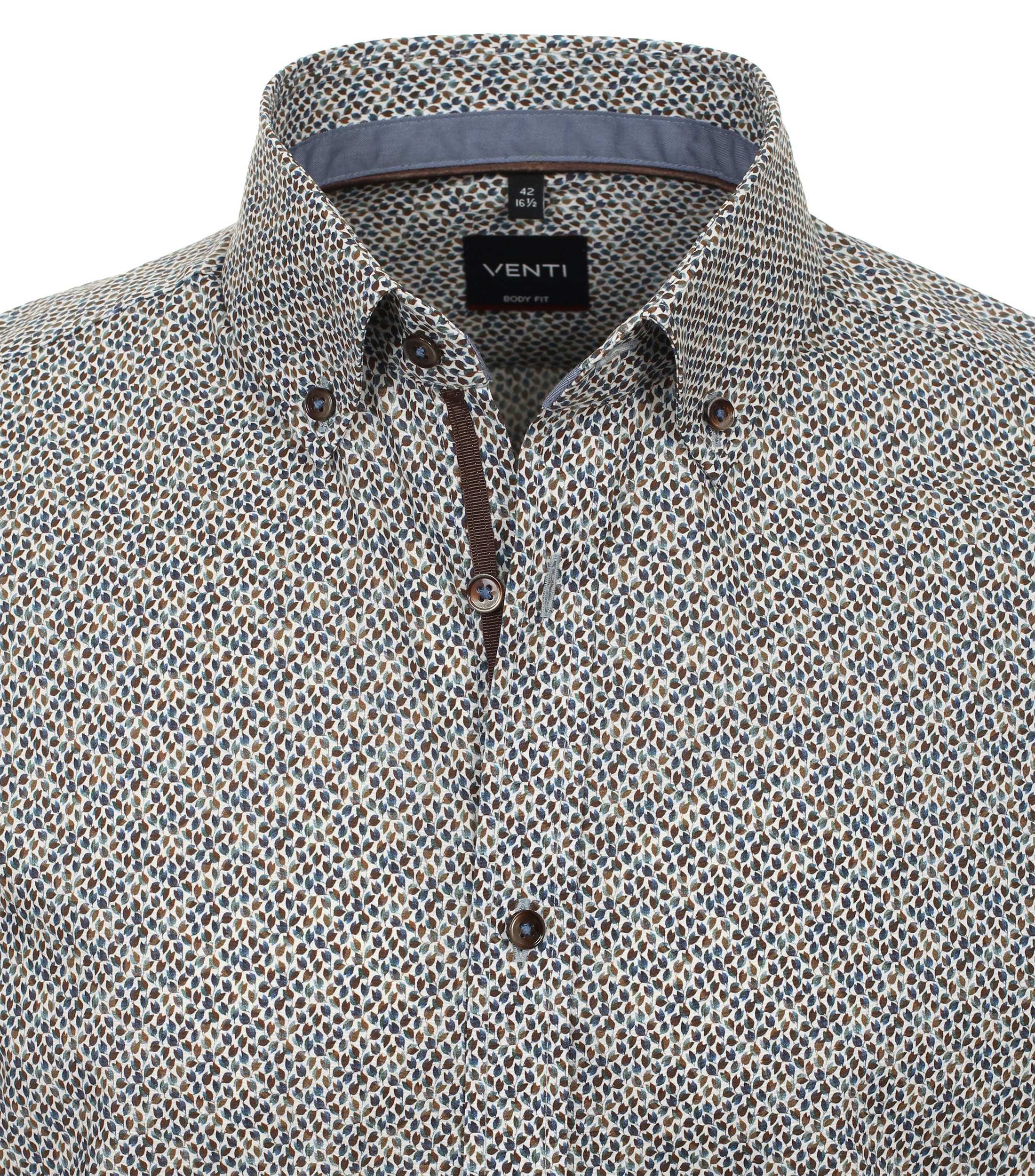 Ein Businesshemd im Print Muster in der Farbe Hellbraun