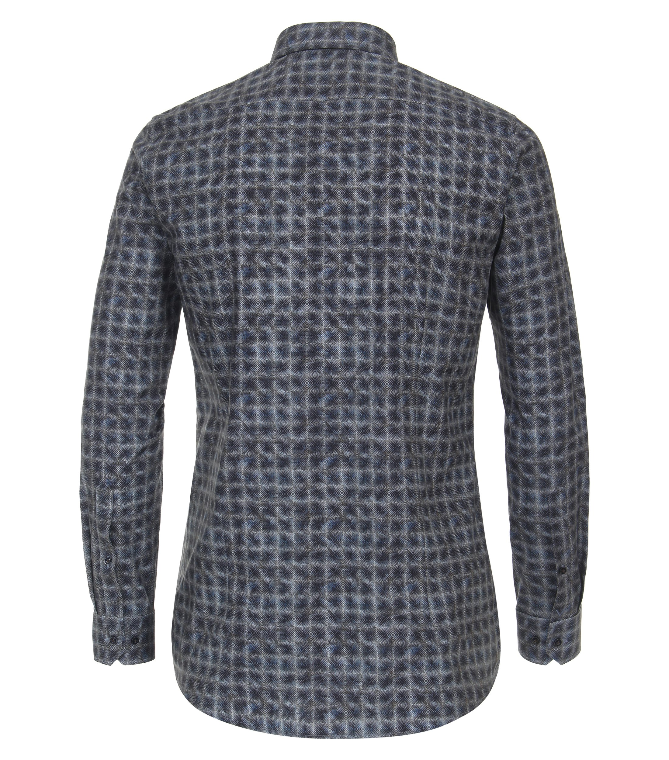 Ein Businesshemd im Print Muster in der Farbe graues Dunkelblau