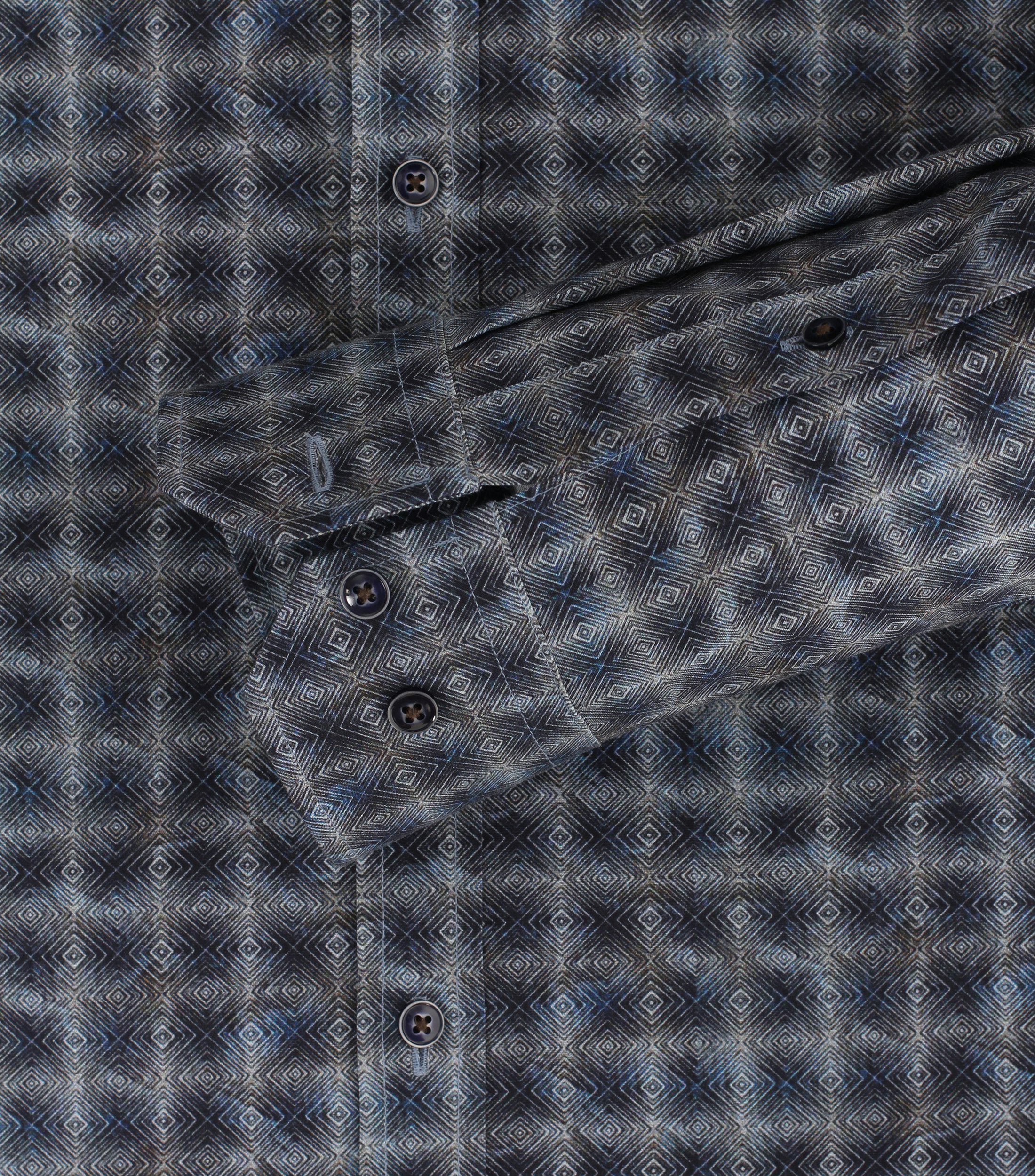 Ein Businesshemd im Print Muster in der Farbe graues Dunkelblau