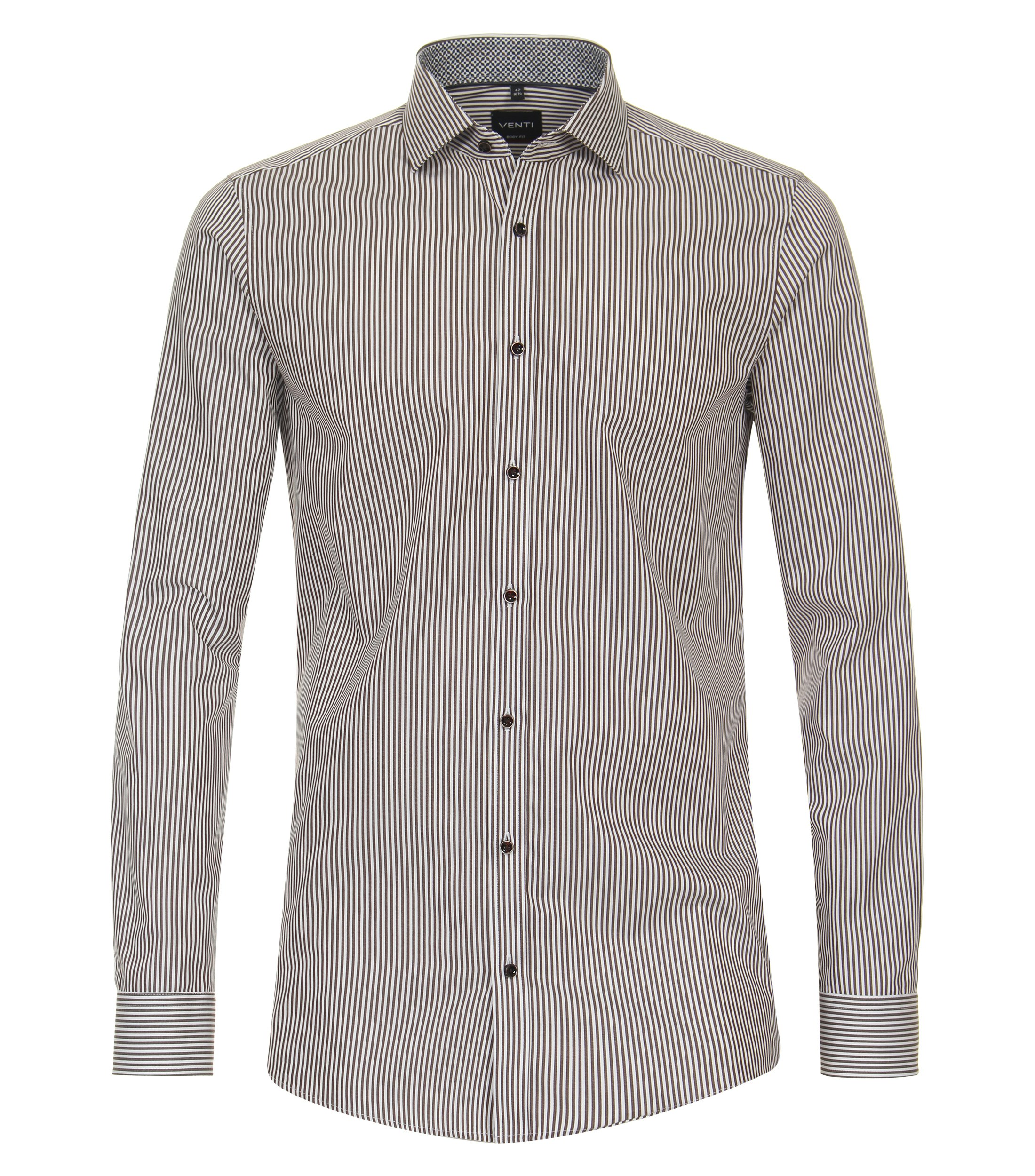 Ein Businesshemd im gestreift Muster in der Farbe Hellbraun