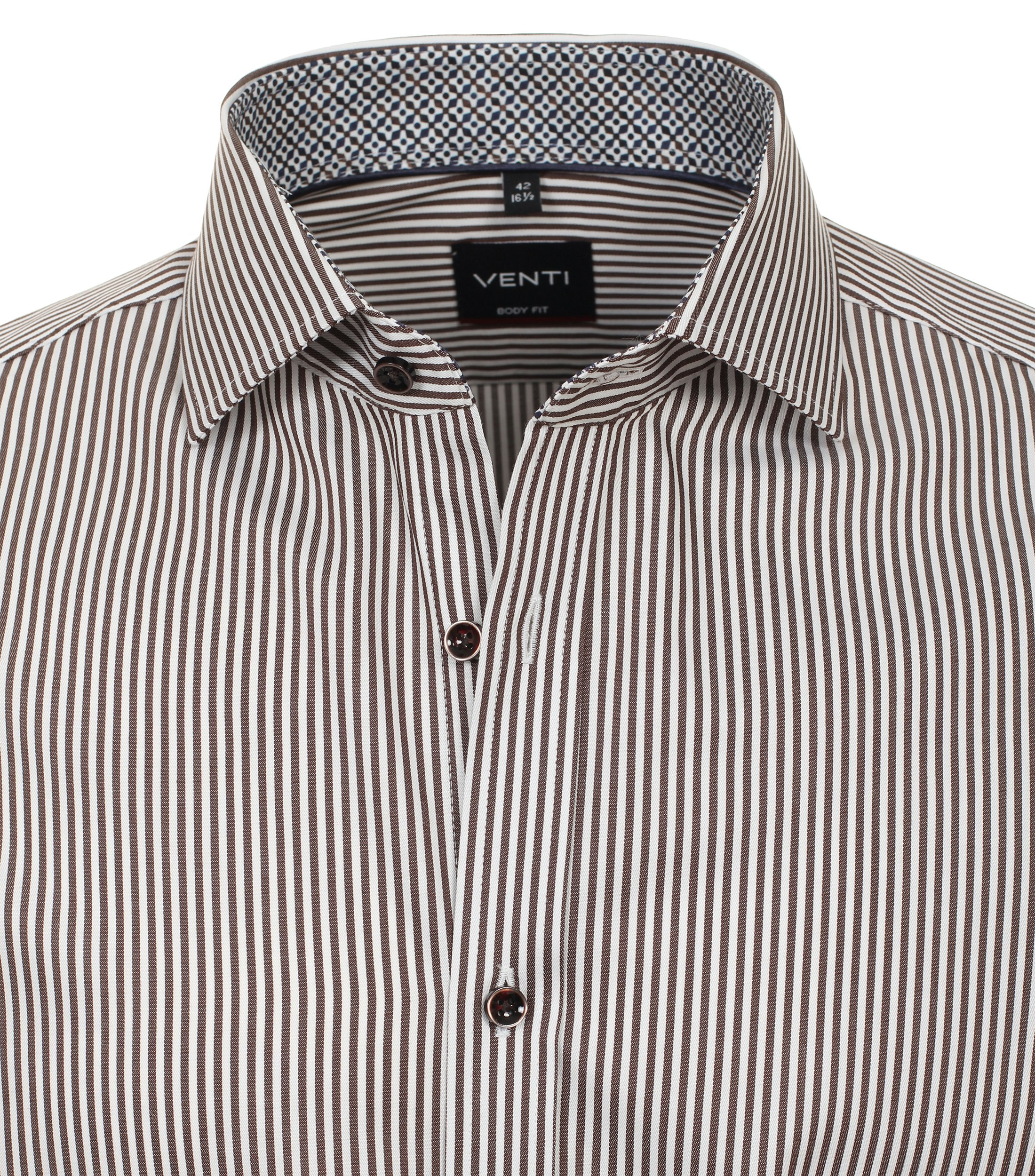 Ein Businesshemd im gestreift Muster in der Farbe Hellbraun