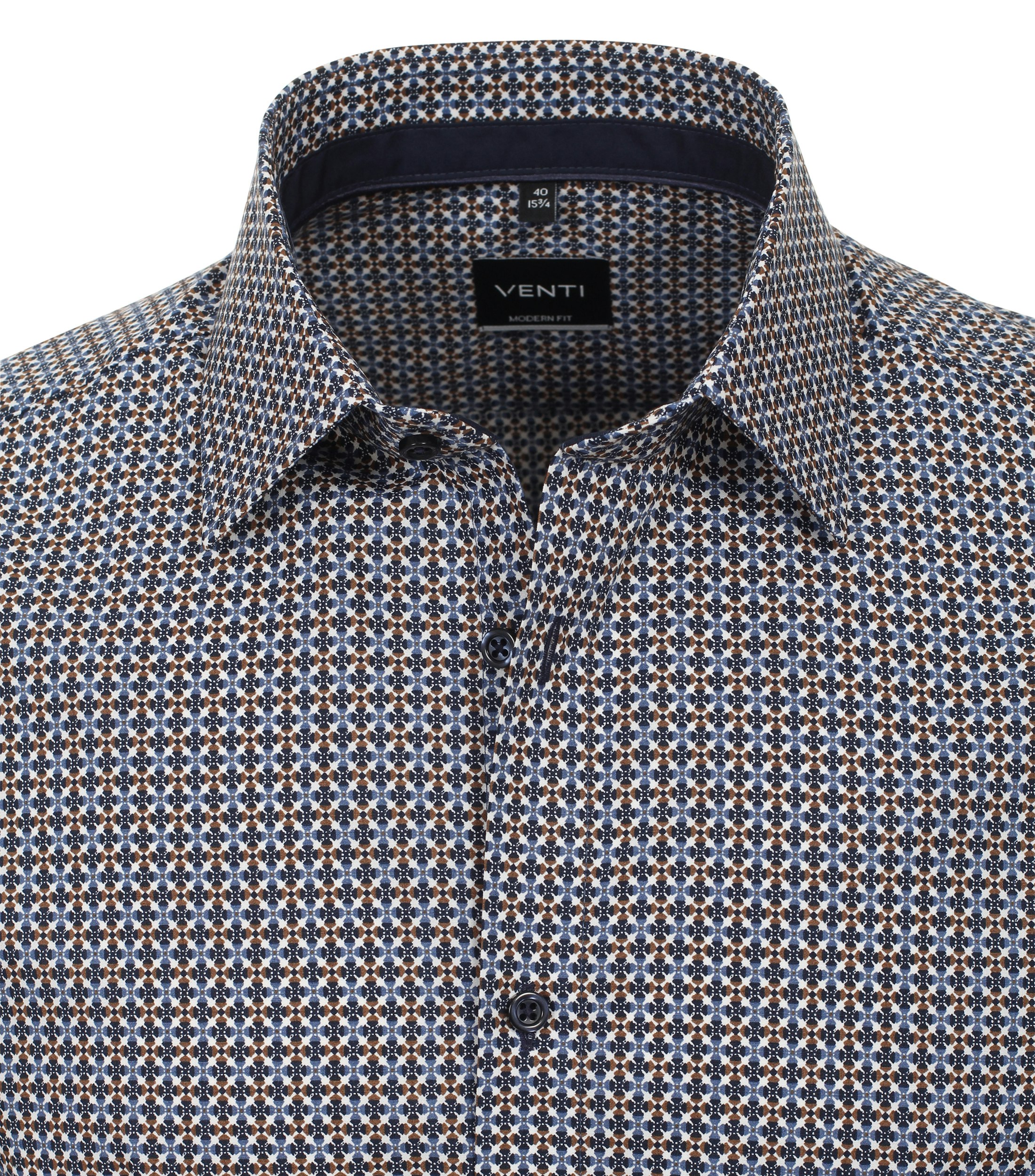 Ein Businesshemd im Print Muster in der Farbe Dunkelblau