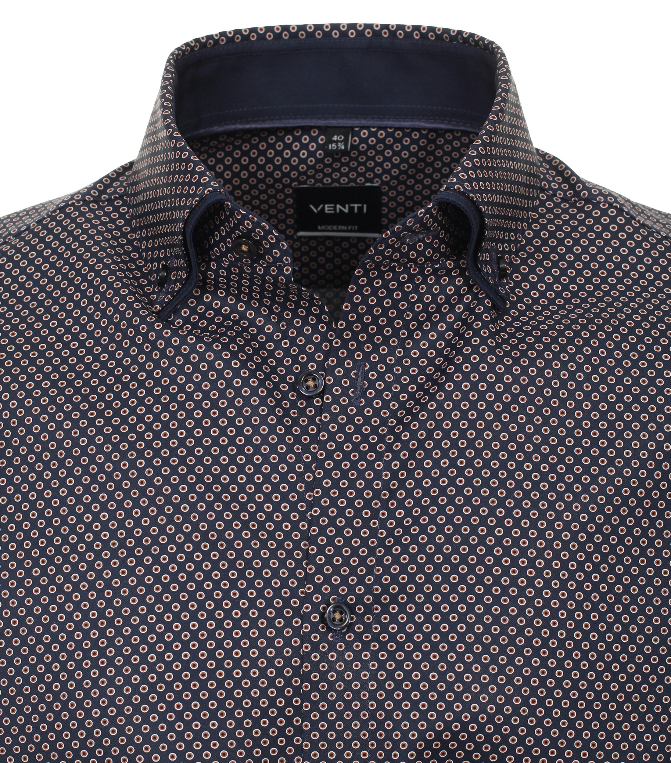 Ein Businesshemd im Print Muster in der Farbe Braun