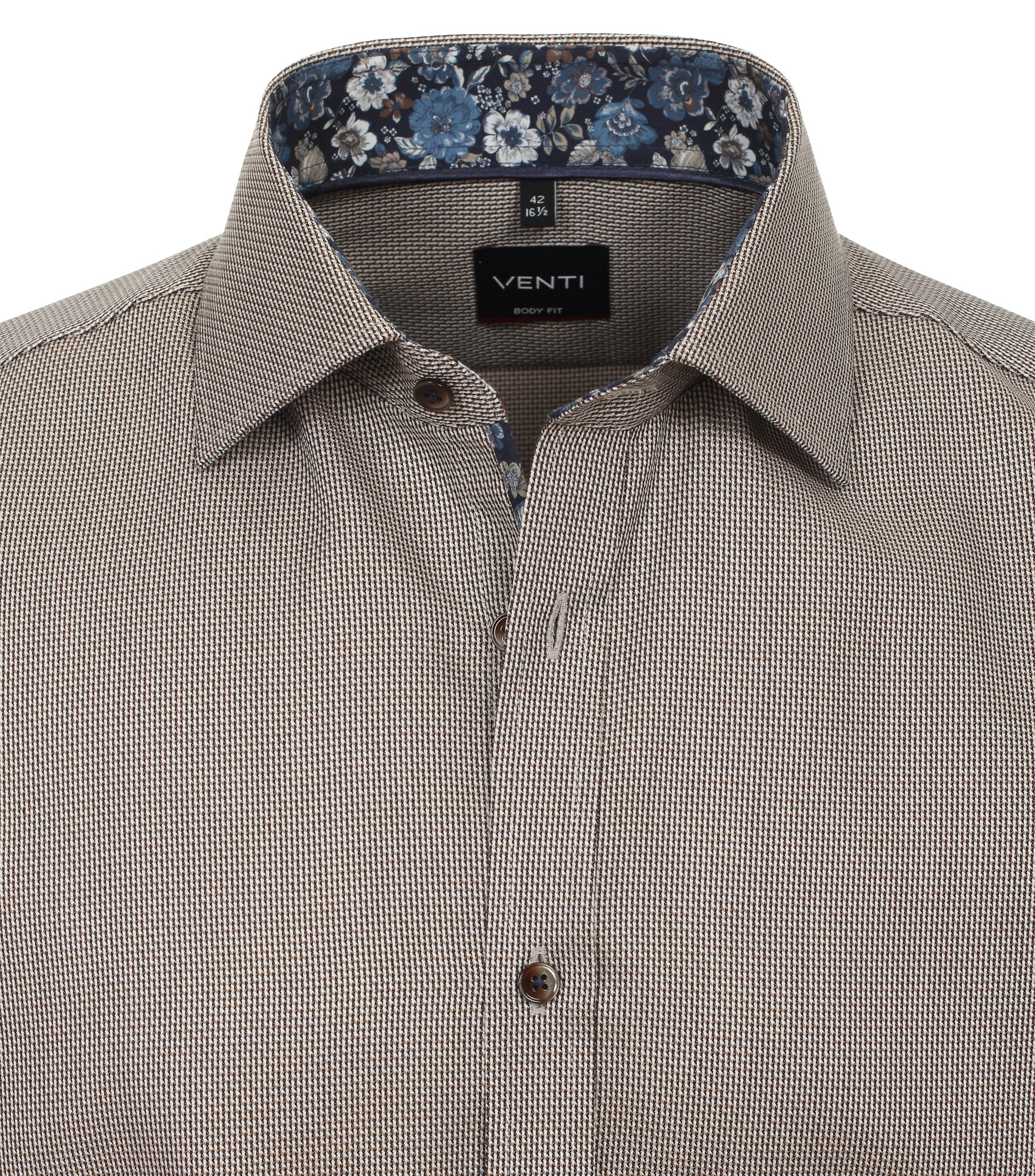 Ein Businesshemd im uni Muster in der Farbe Hellbraun