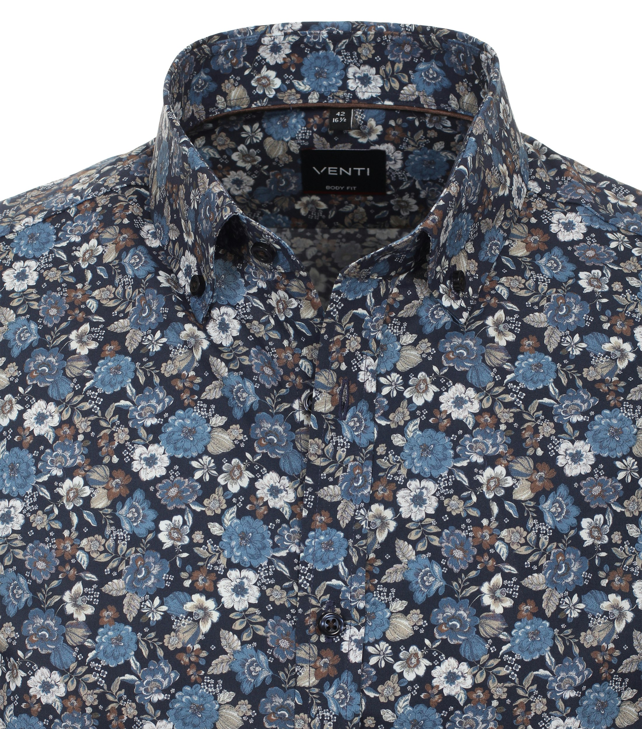 Ein Businesshemd im Print Muster in der Farbe Dunkelblau