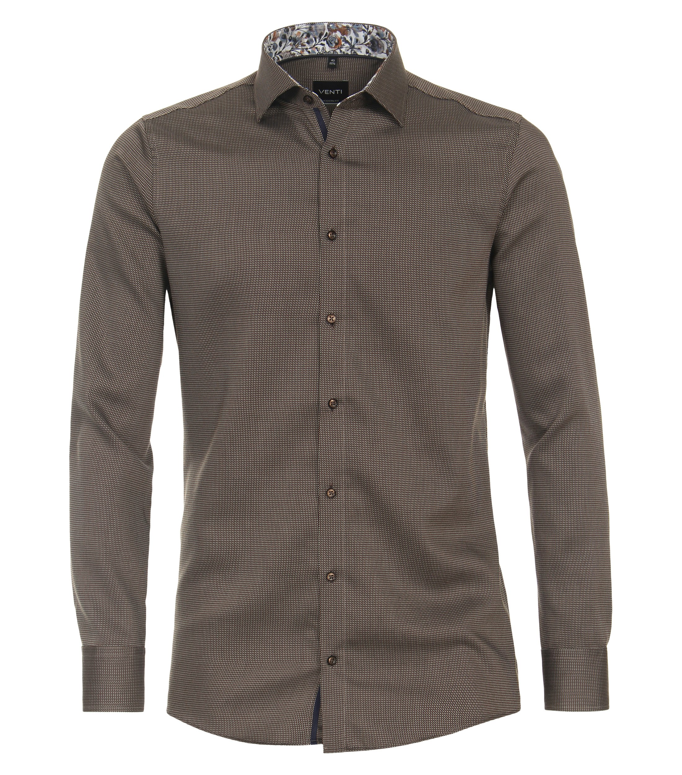 Ein Businesshemd im uni Muster in der Farbe Hellbraun