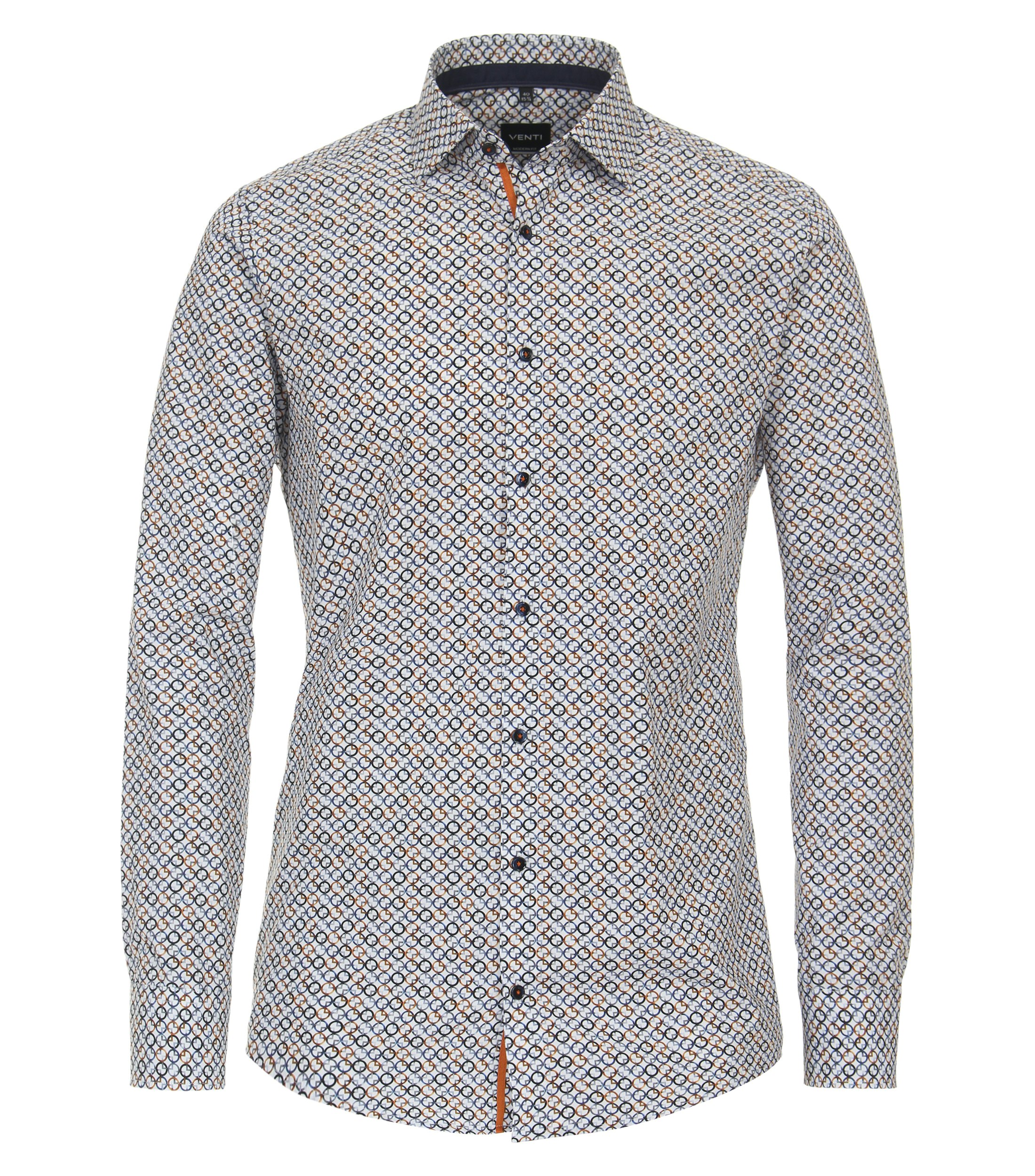 Ein Businesshemd im Print Muster in der Farbe Dunkelblau