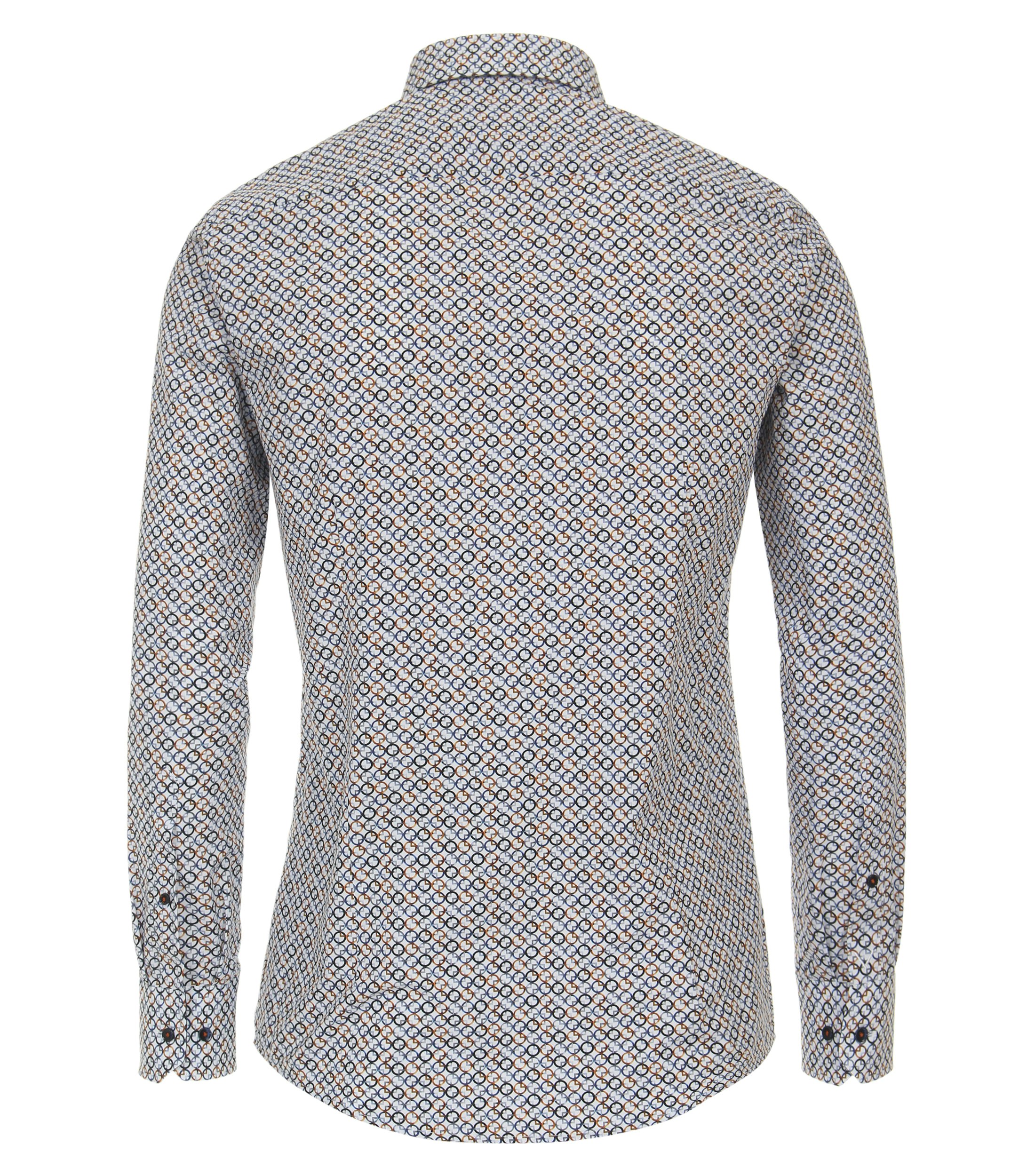 Ein Businesshemd im Print Muster in der Farbe Dunkelblau