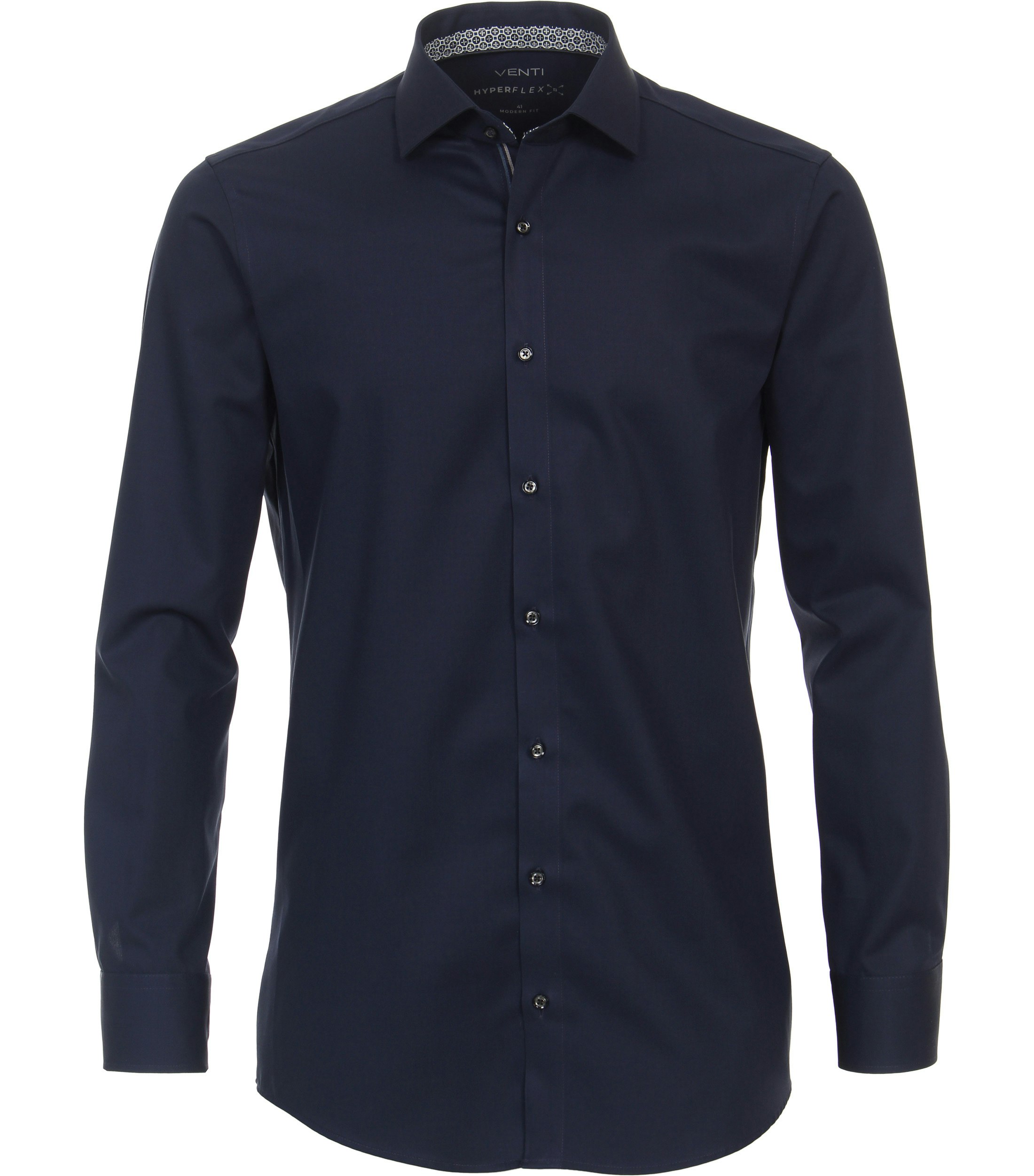 Ein Businesshemd im uni Muster in der Farbe Dunkelblau