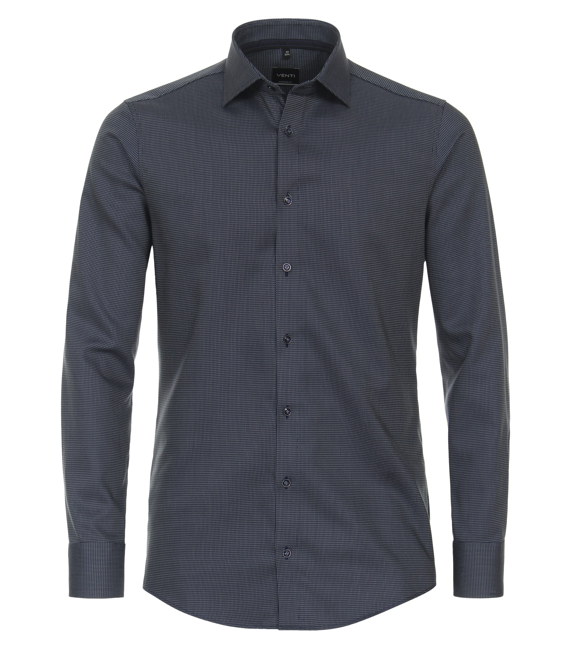 Ein Businesshemd im uni Muster in der Farbe mittleres Dunkelblau