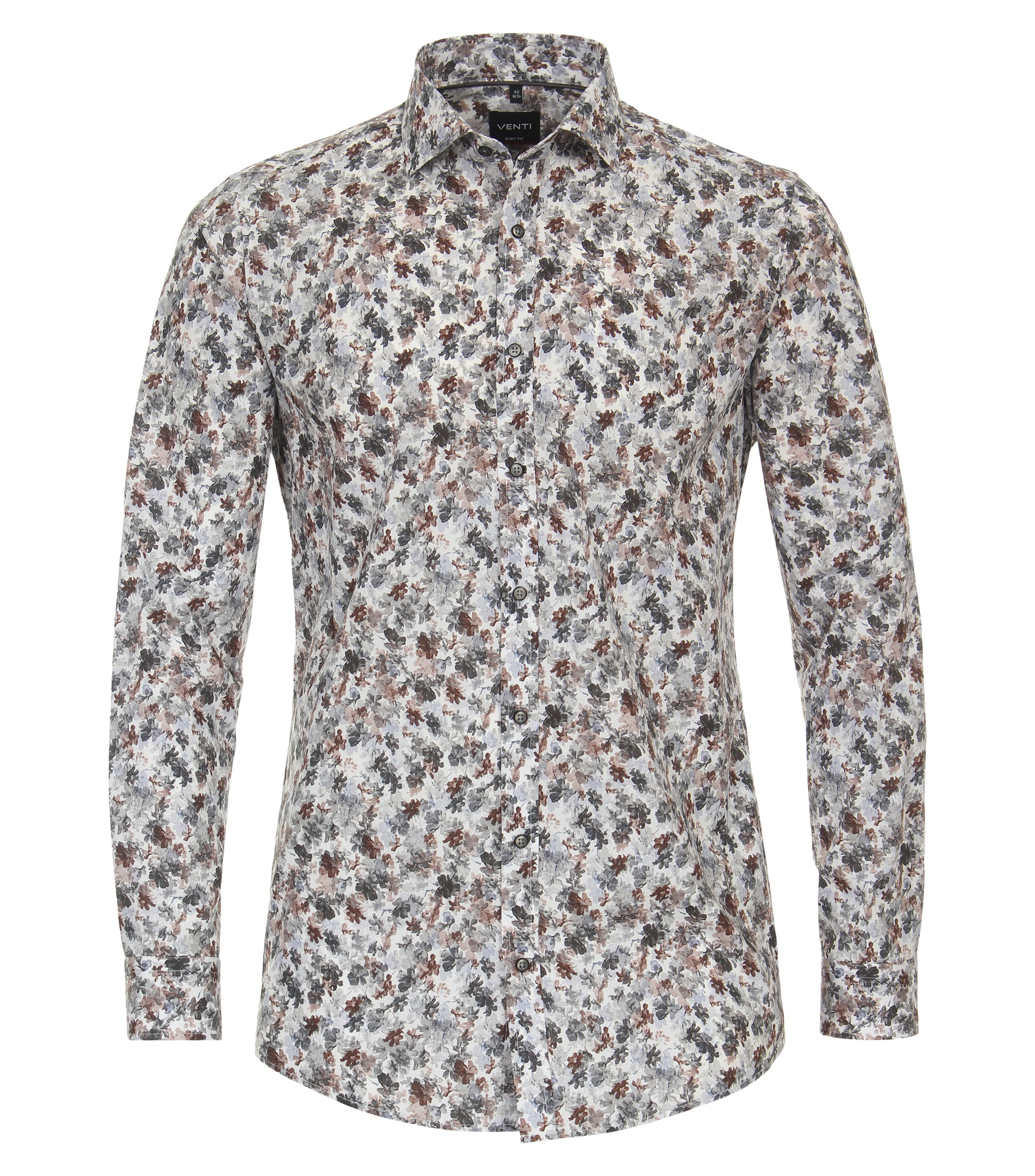 Ein Businesshemd im Print Muster in der Farbe Grau