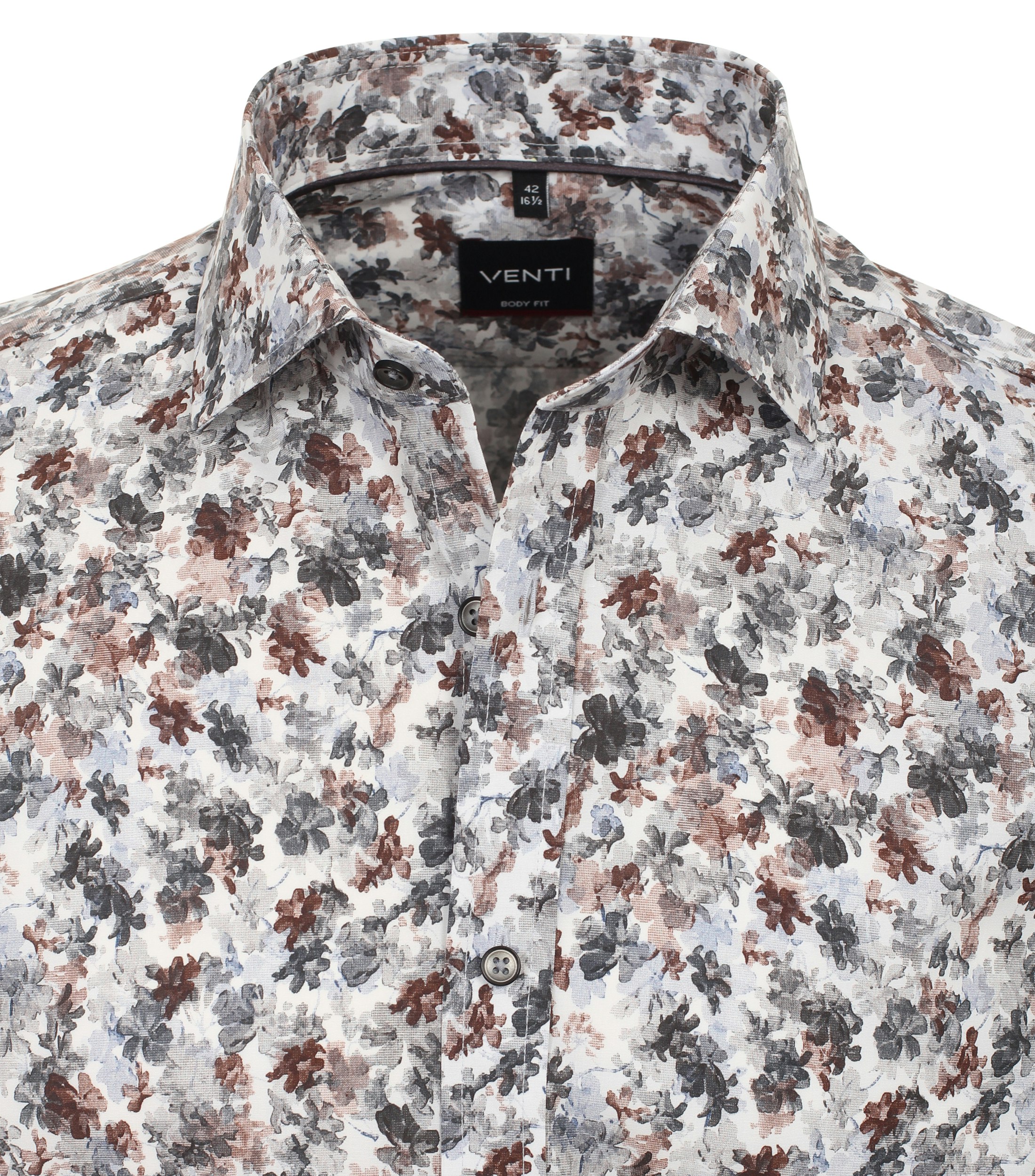 Ein Businesshemd im Print Muster in der Farbe Grau