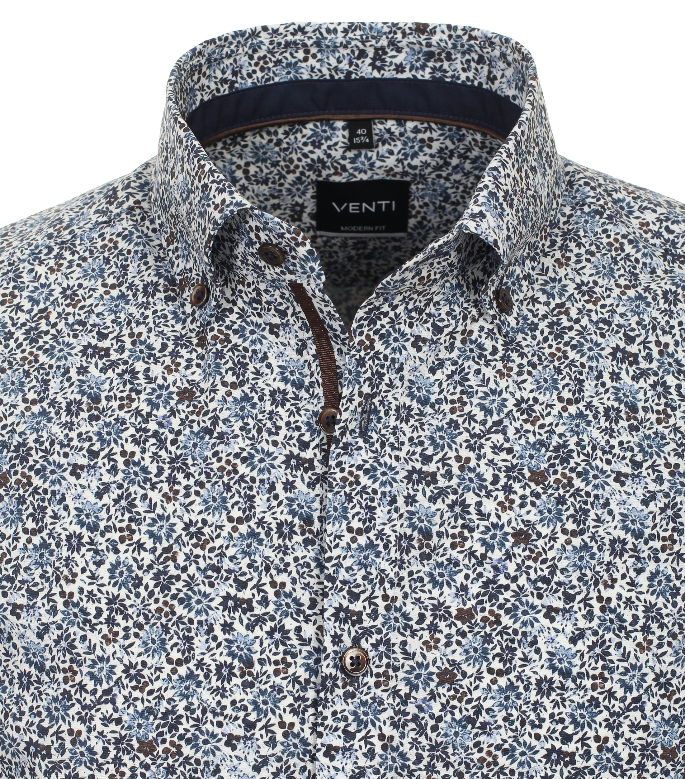 Ein Businesshemd im Print Muster in der Farbe Mittelblau