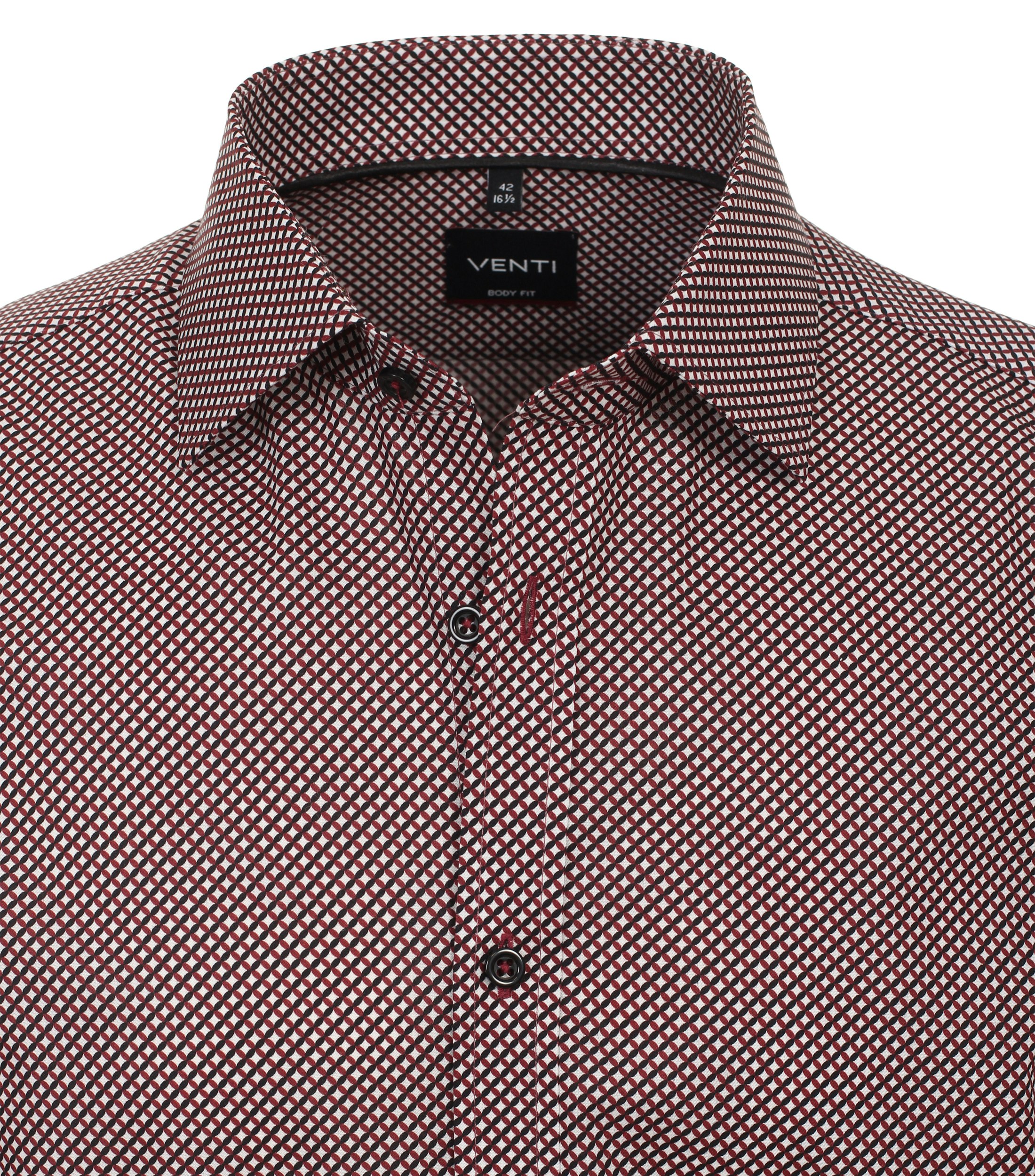 Ein Businesshemd im Print Muster in der Farbe Dunkelrot