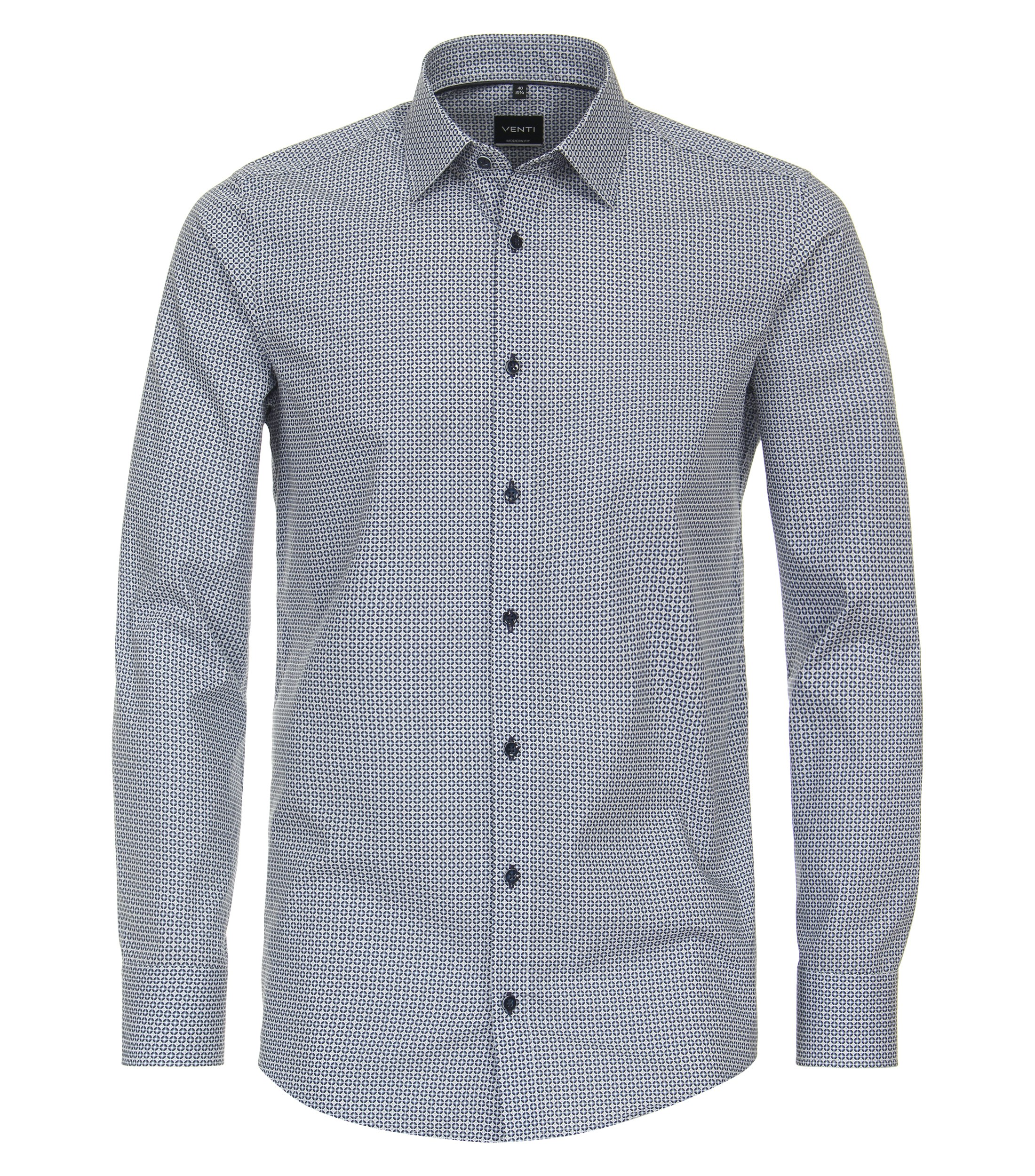 Ein Businesshemd im Print Muster in der Farbe Mittelblau