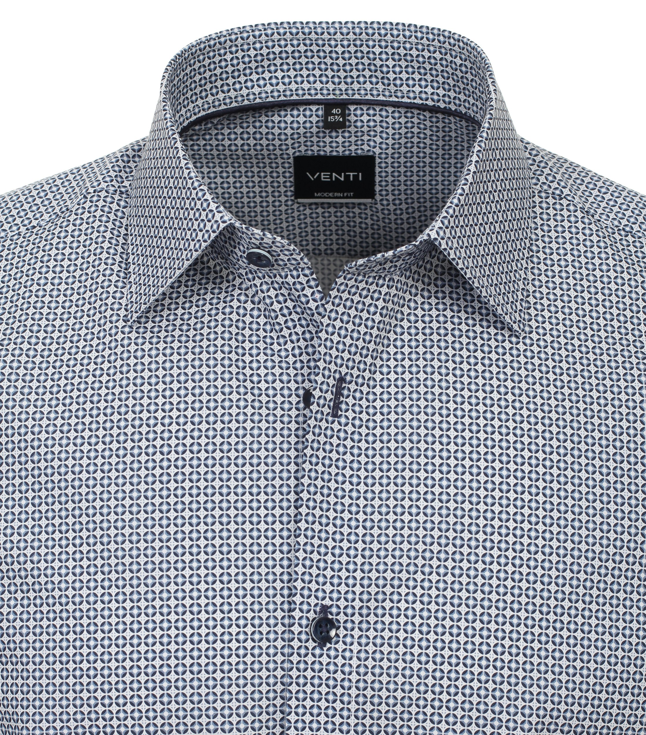 Ein Businesshemd im Print Muster in der Farbe Mittelblau