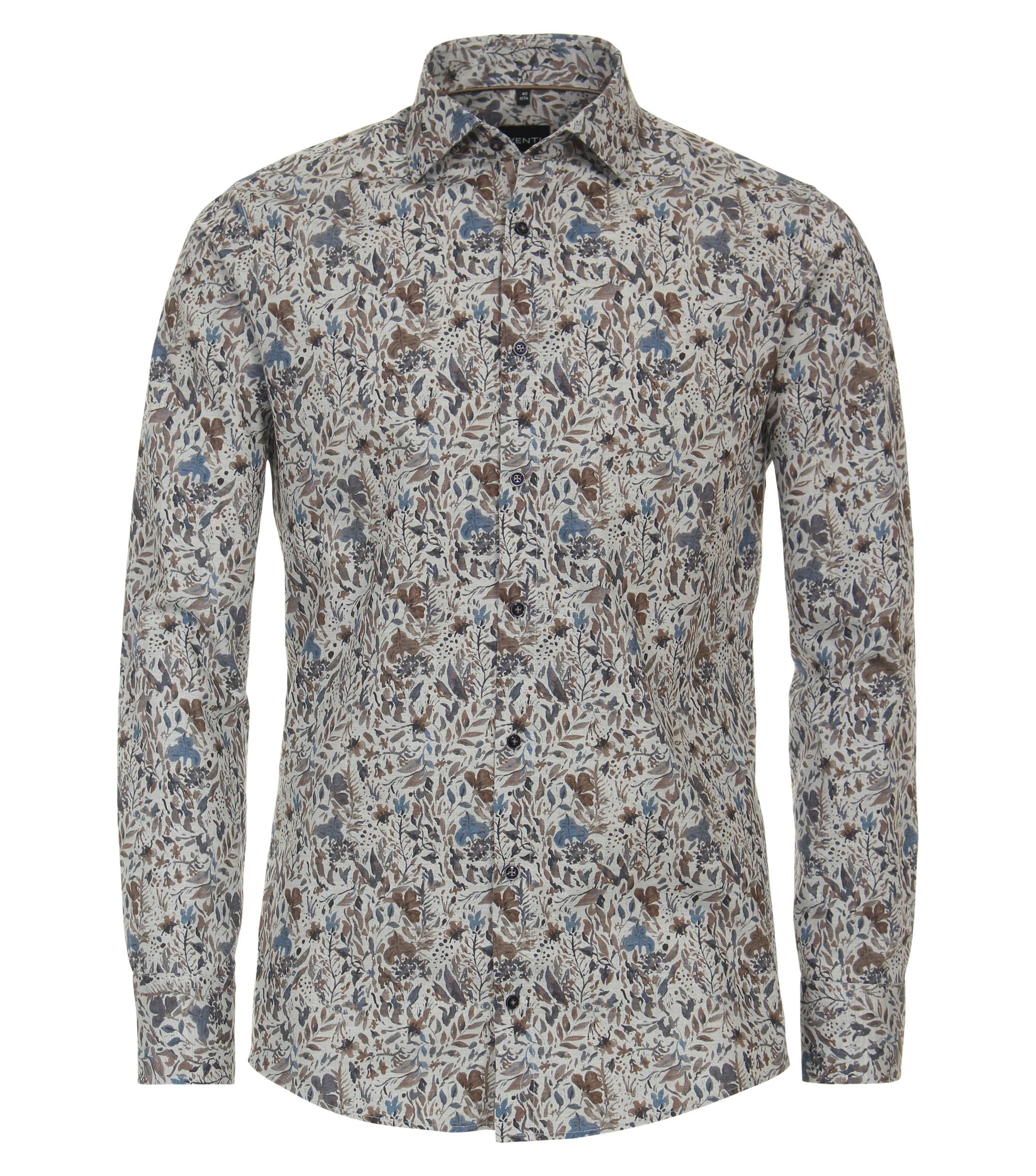 Ein Businesshemd im Print Muster in der Farbe Hellbraun