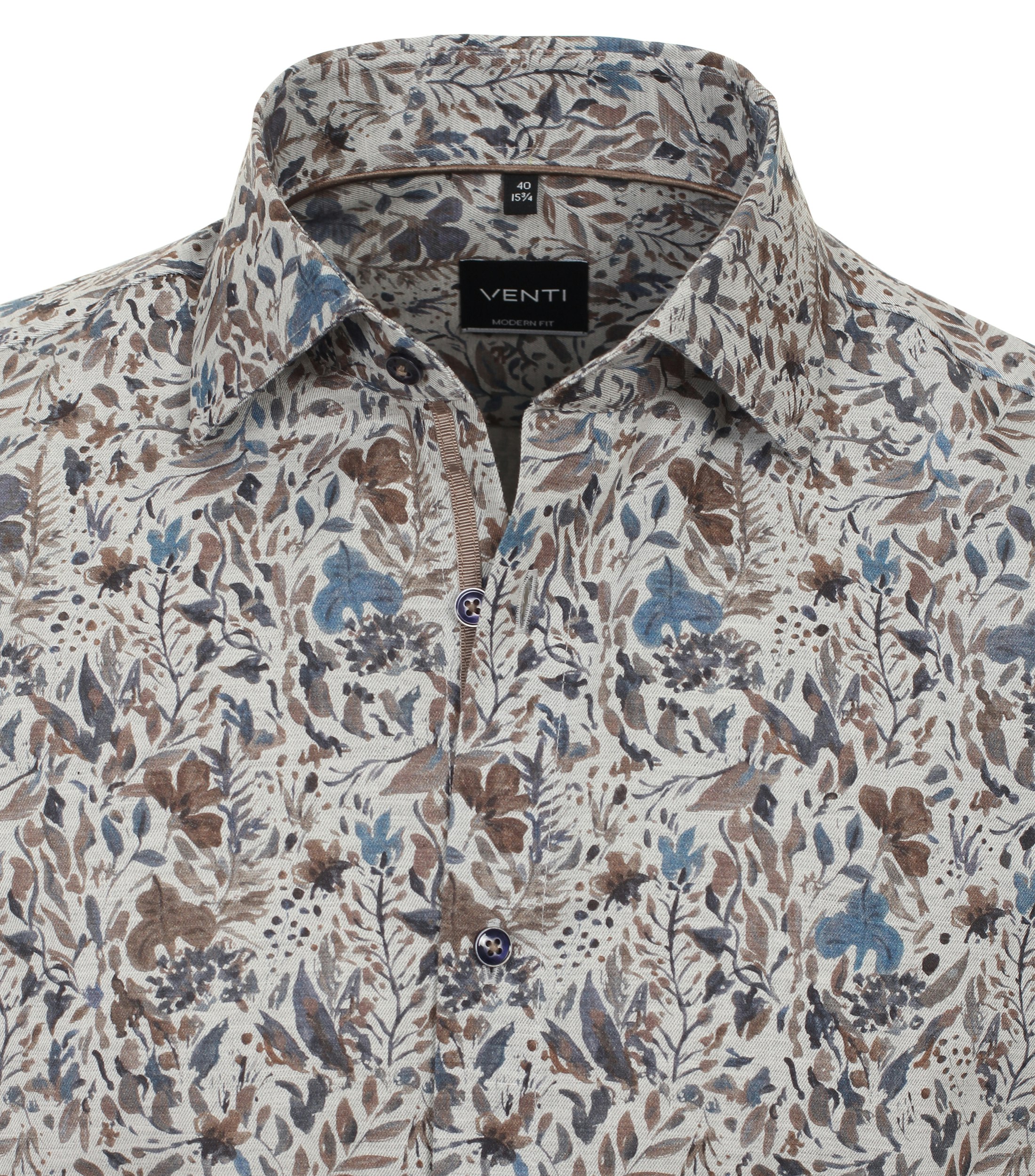 Ein Businesshemd im Print Muster in der Farbe Hellbraun