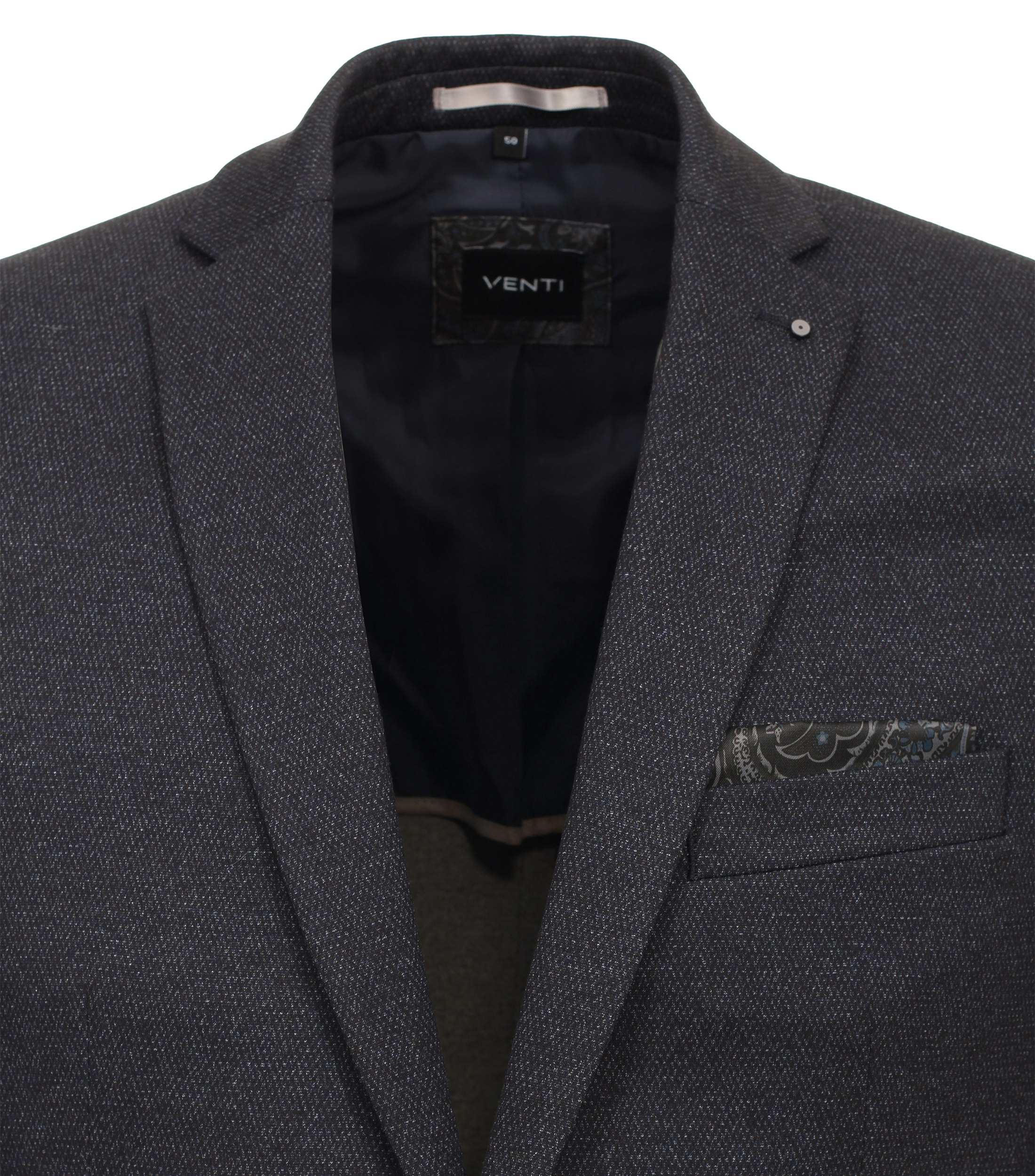 Ein Sakko im uni Muster in der Farbe graues Dunkelblau