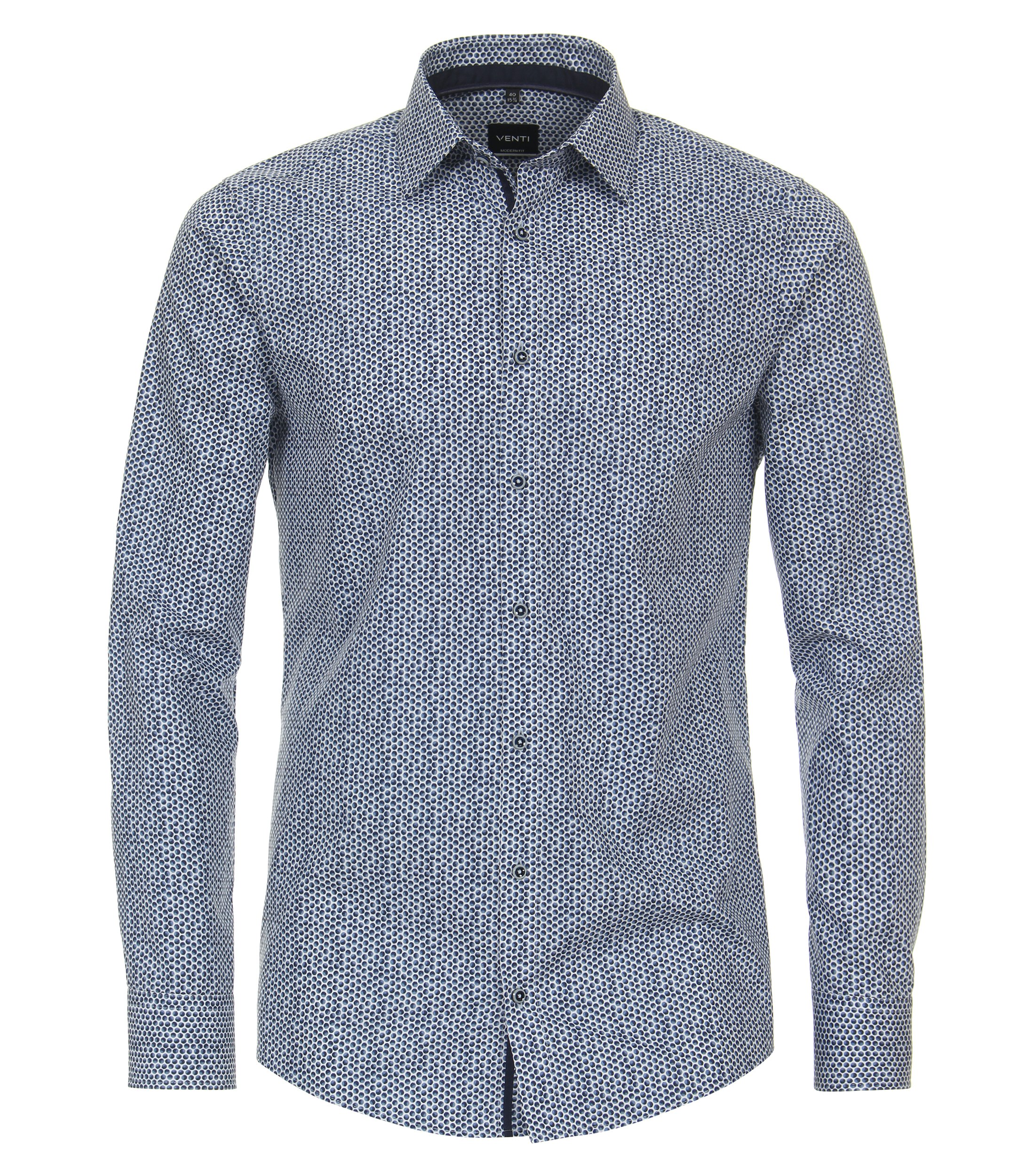 Ein Businesshemd im Print Muster in der Farbe Dunkelblau