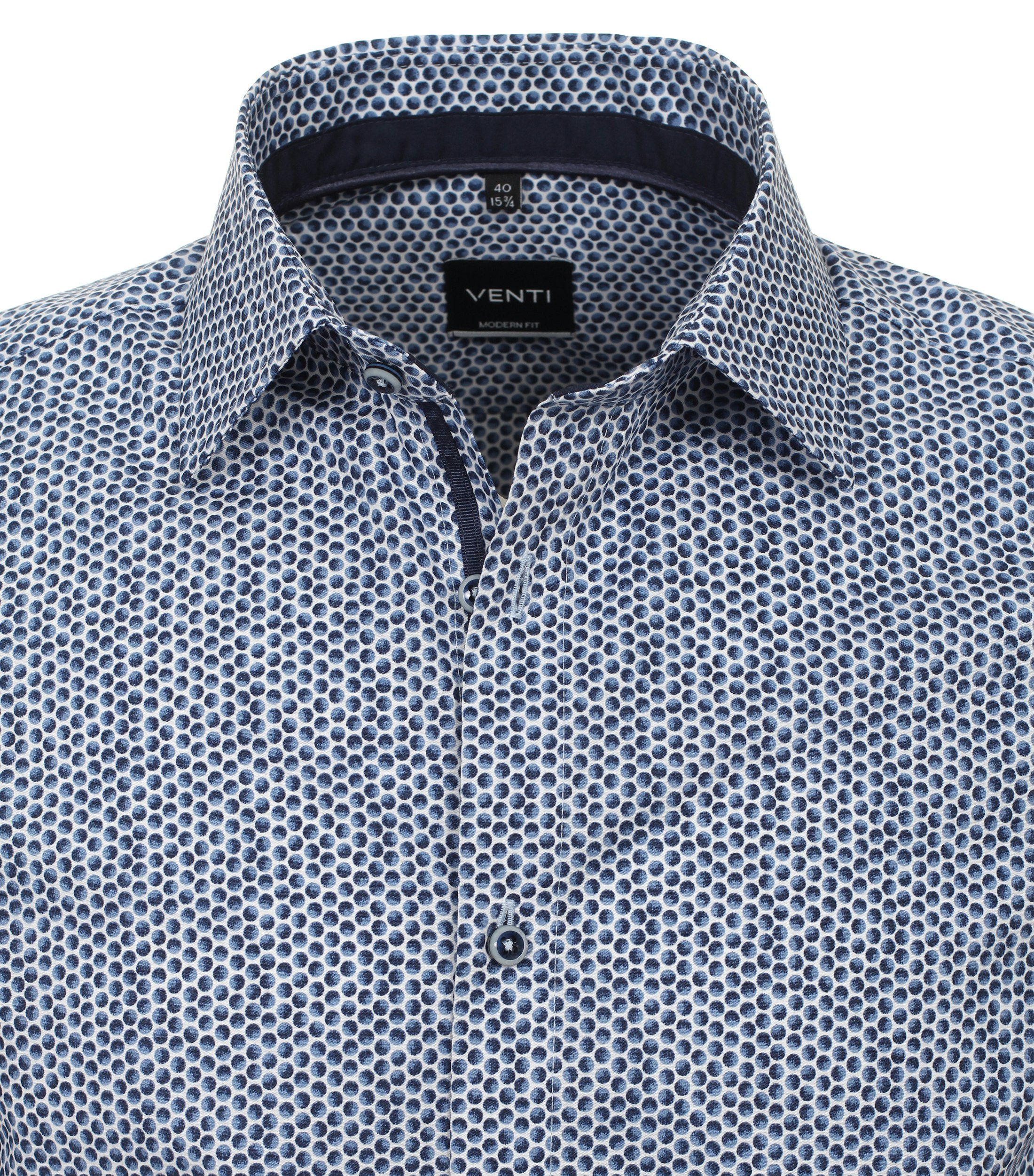 Ein Businesshemd im Print Muster in der Farbe Dunkelblau