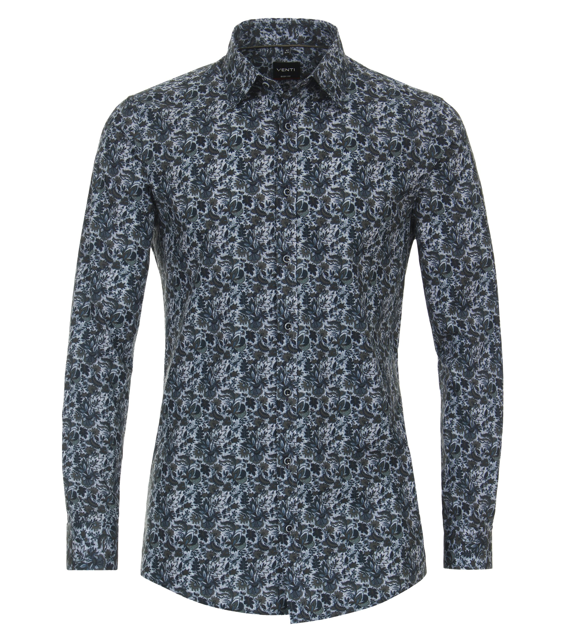 Ein Businesshemd im Print Muster in der Farbe Dunkelblau