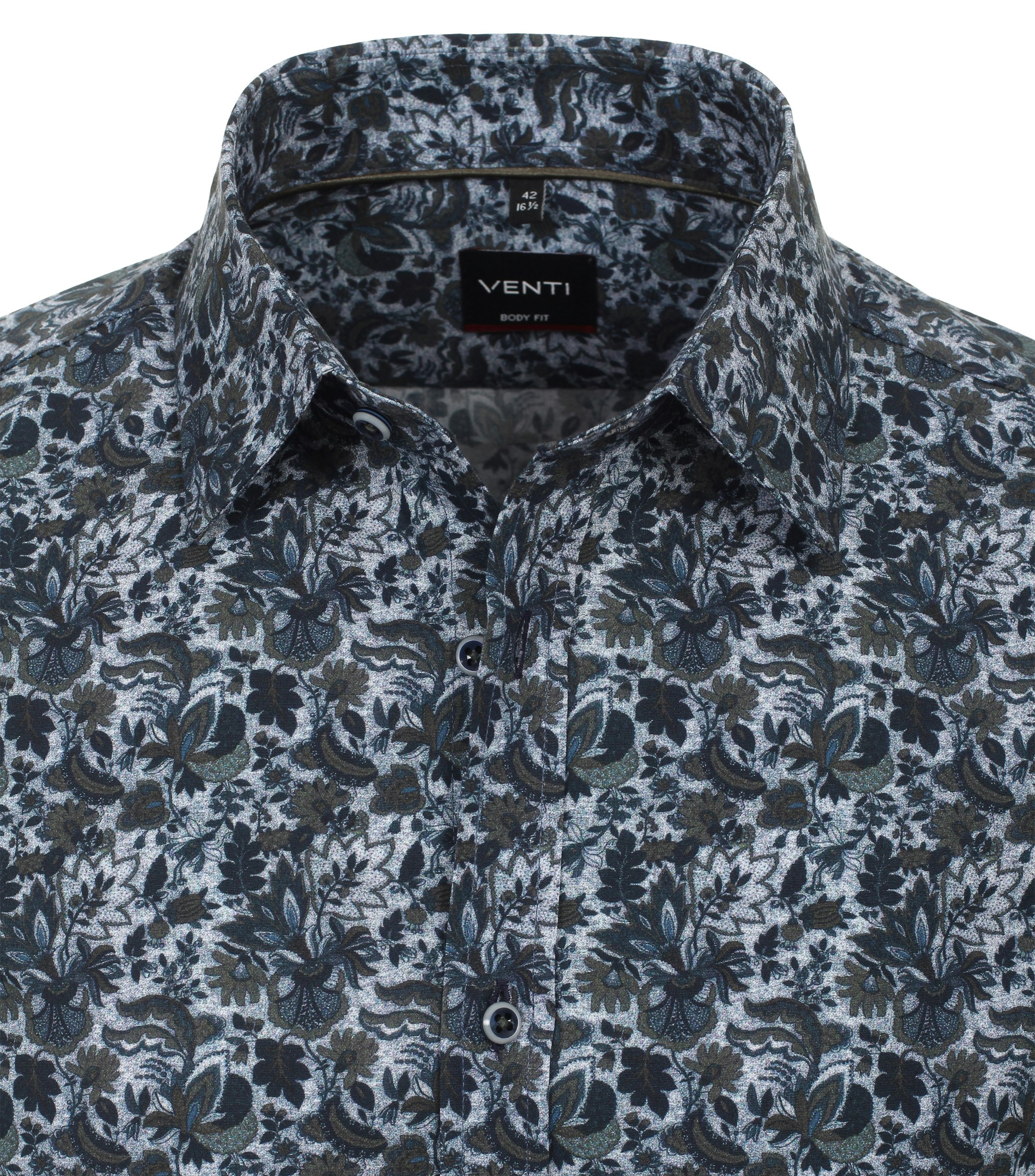 Ein Businesshemd im Print Muster in der Farbe Dunkelblau