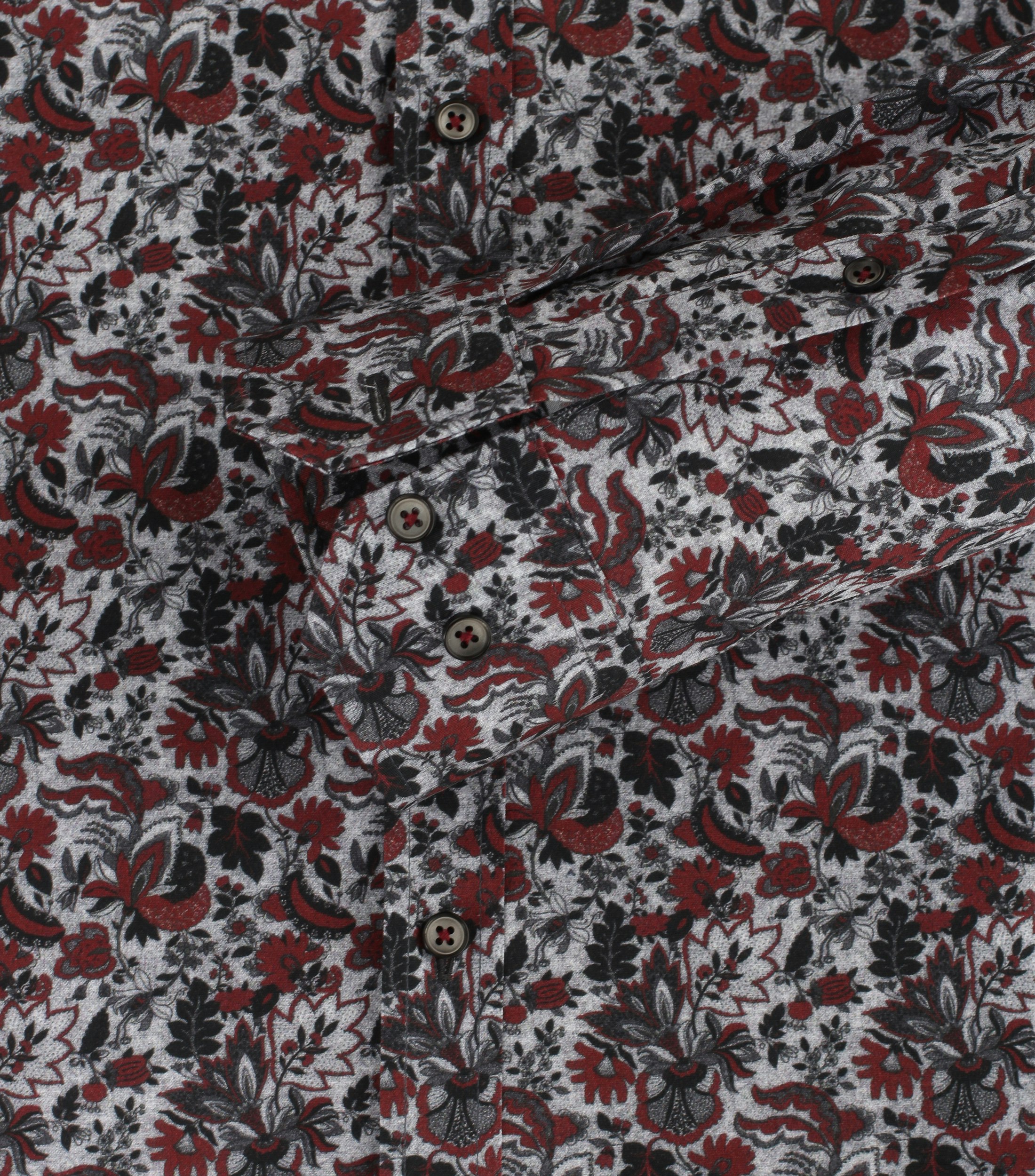 Ein Businesshemd im Print Muster in der Farbe Dunkelrot