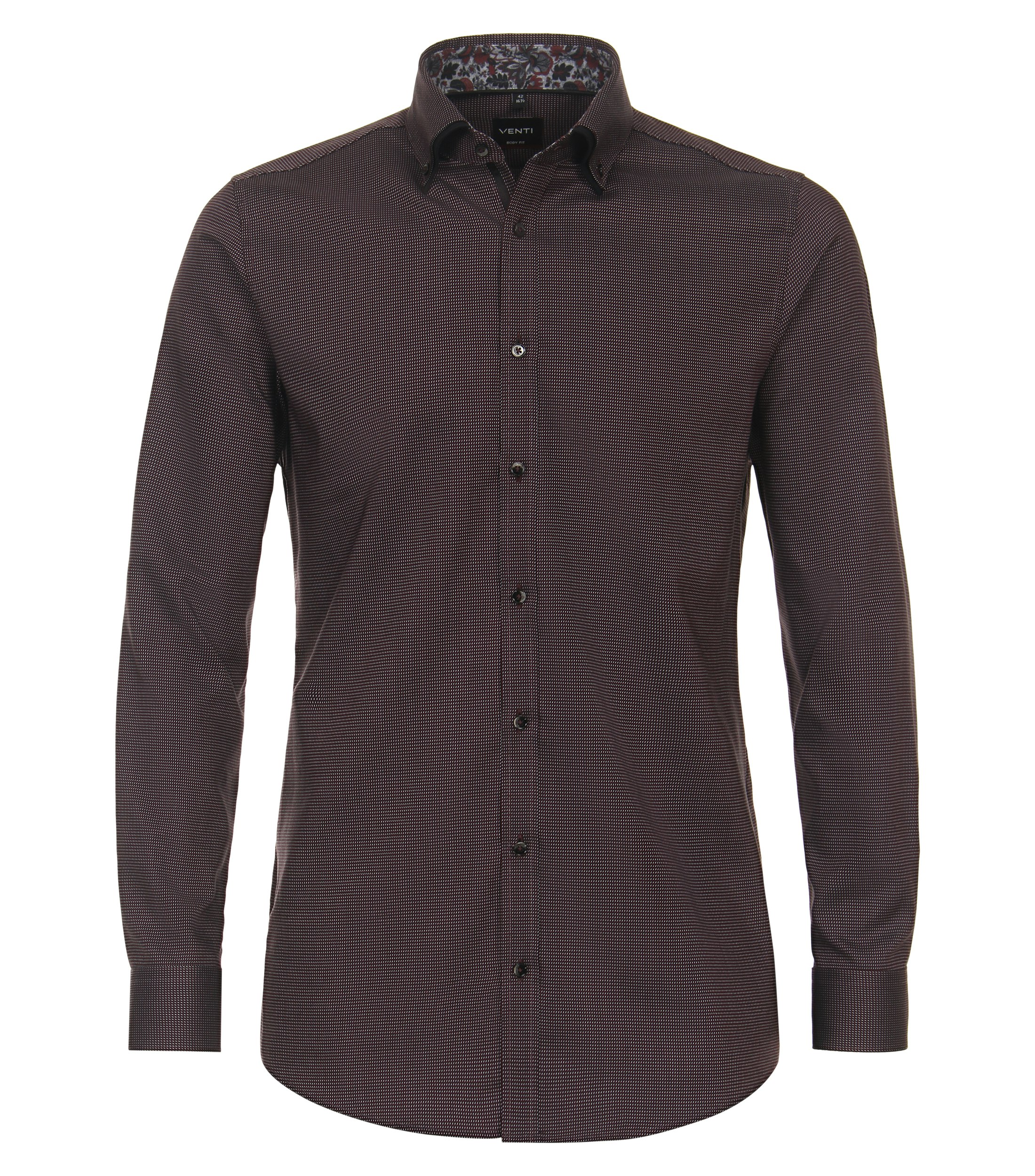 Ein Businesshemd im uni Muster in der Farbe Dunkelrot