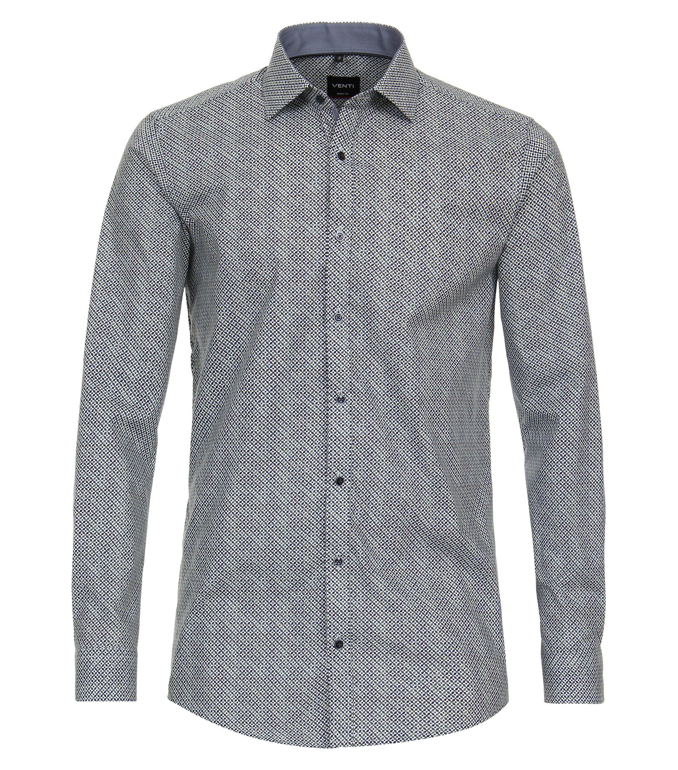 Ein Businesshemd im Print Muster in der Farbe Grün