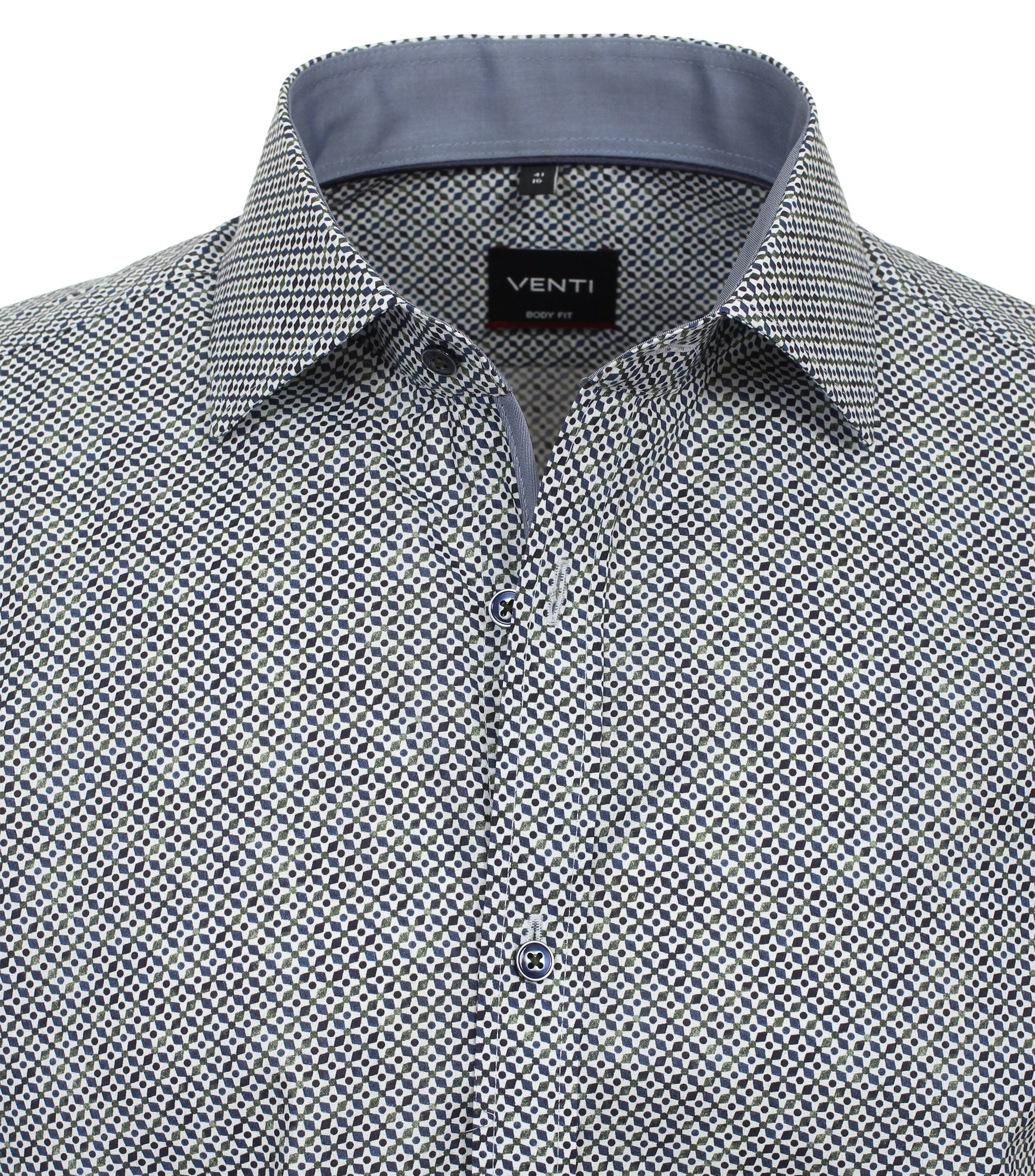 Ein Businesshemd im Print Muster in der Farbe Grün