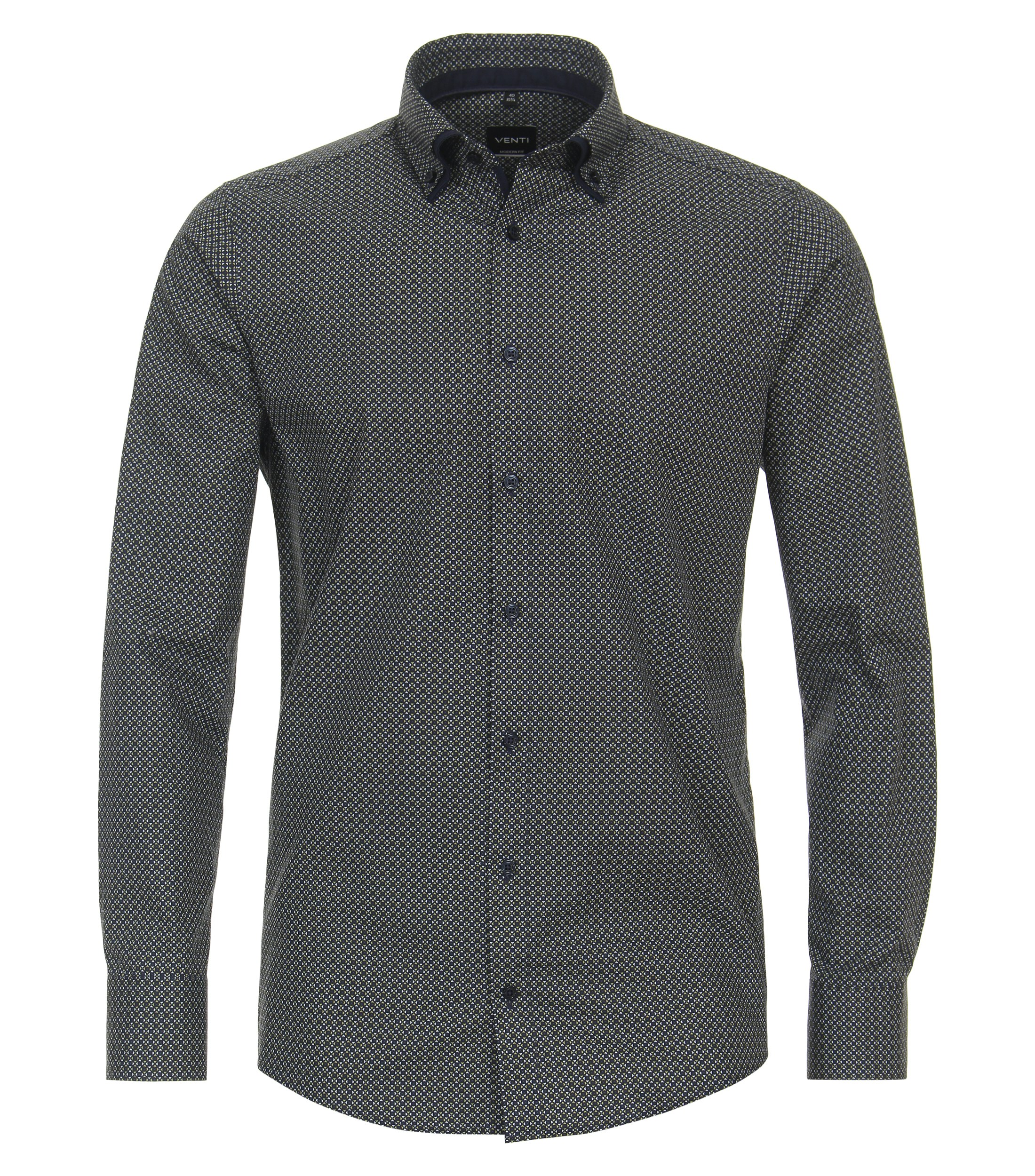 Ein Businesshemd im Print Muster in der Farbe Dunkelblau