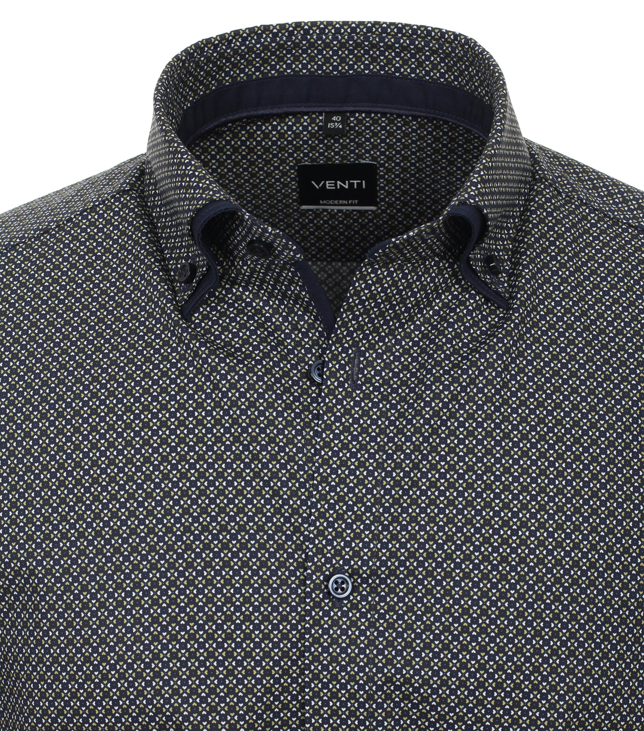 Ein Businesshemd im Print Muster in der Farbe Dunkelblau