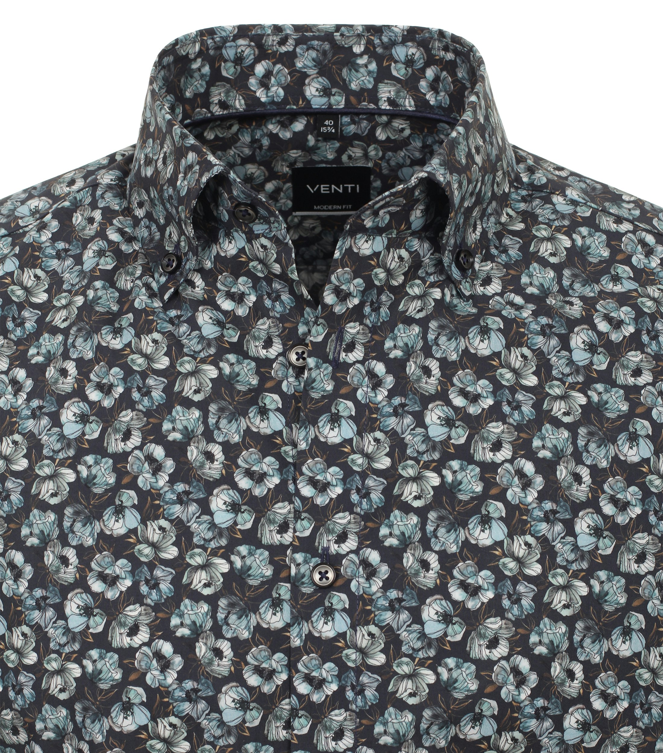 Ein Businesshemd im Print Muster in der Farbe Dunkelblau