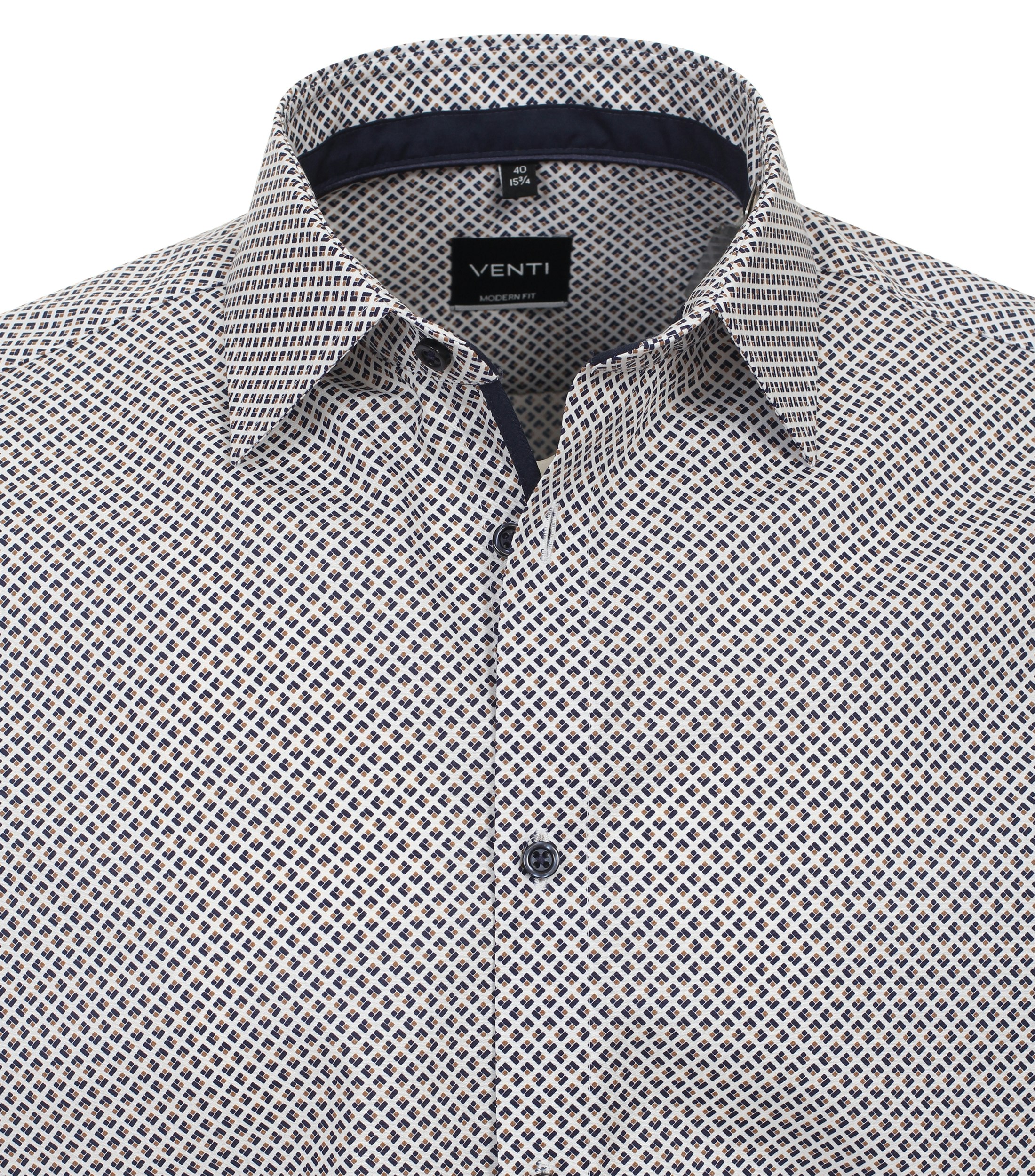 Ein Businesshemd im Print Muster in der Farbe Dunkelblau