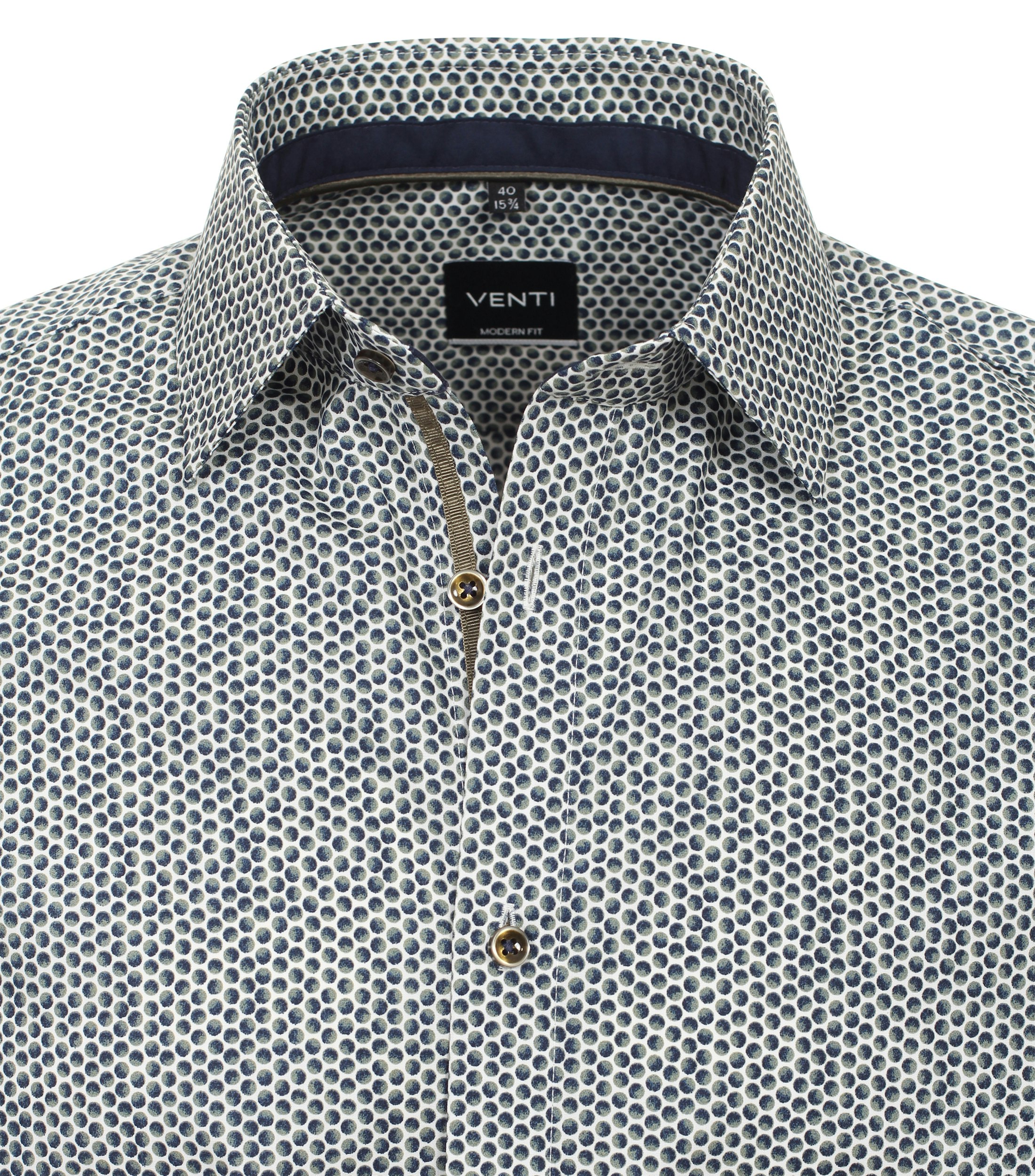 Ein Businesshemd im Print Muster in der Farbe Dunkelgrün